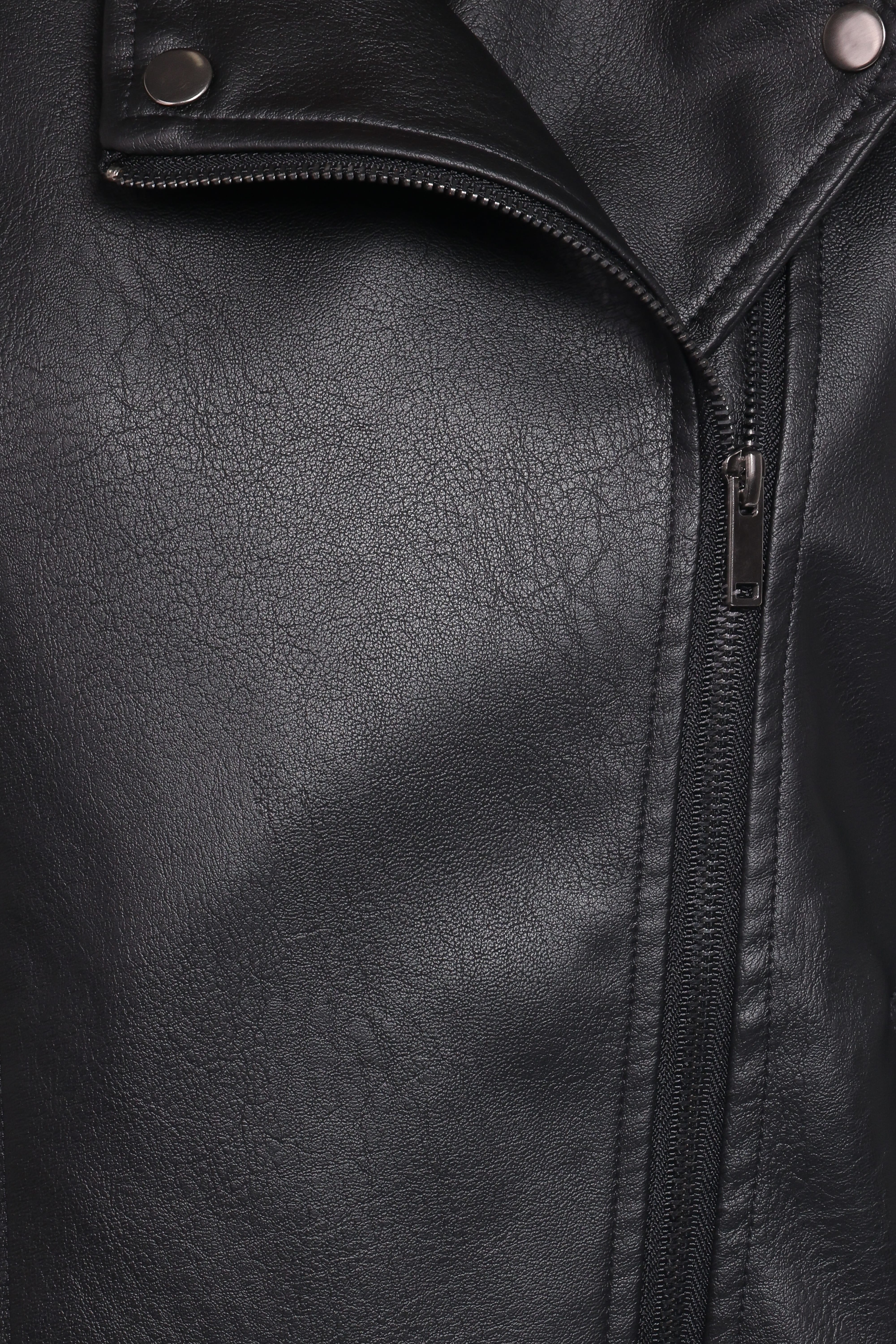 Parsons Oversized Faux Leather Moto Jacket - Black | Petal & Pup USA