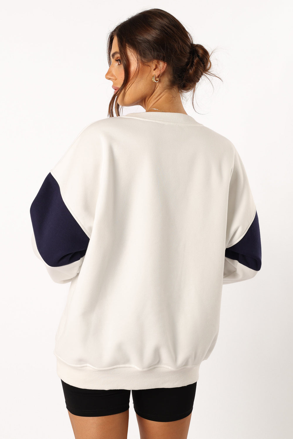 Petal and Pup USA OUTERWEAR Portland Colorblock Oversized Sweatshirt - White Navy