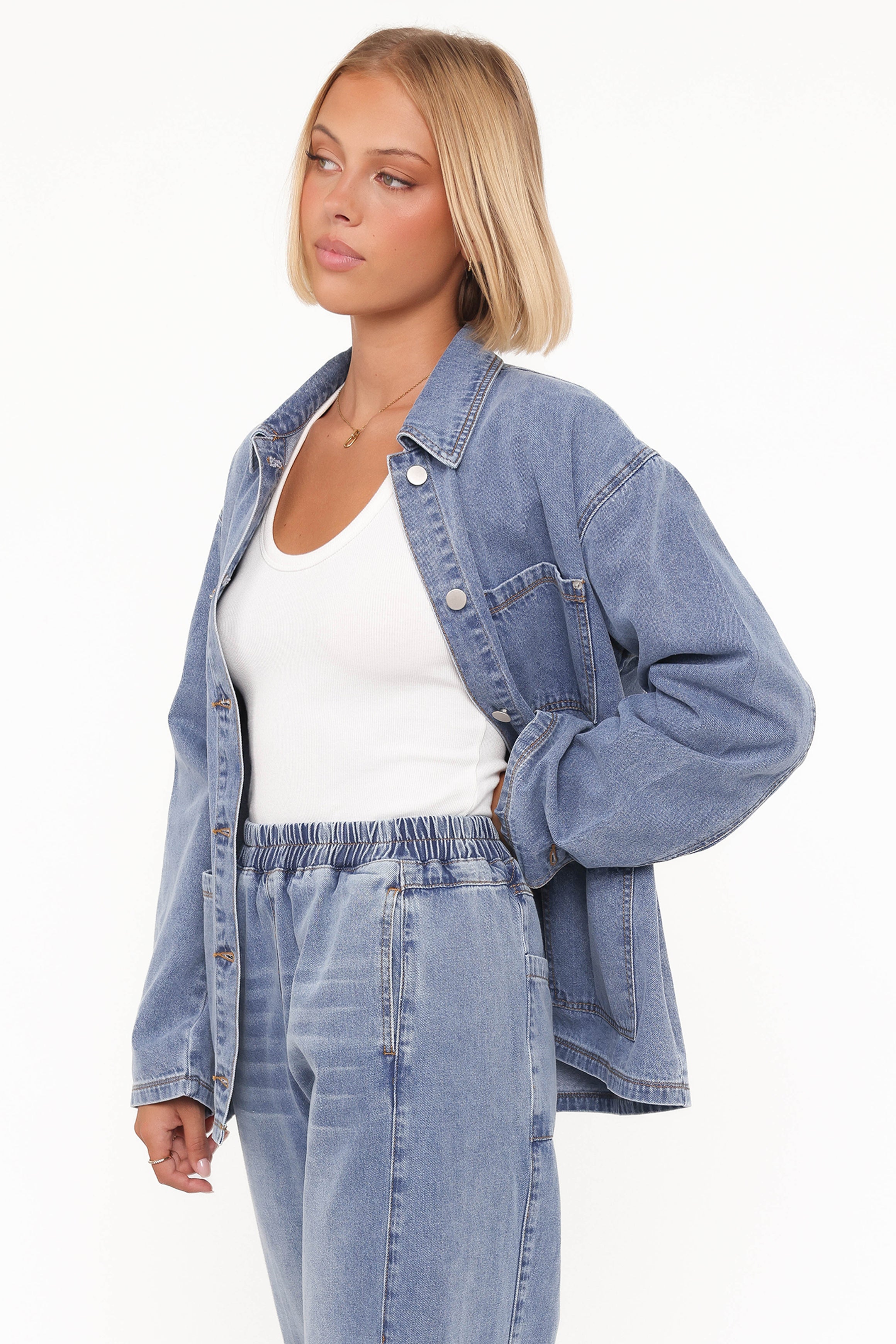 Petal and Pup USA OUTERWEAR Remy Denim Utility Jacket - Medium Wash