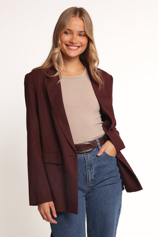 Petal and Pup USA OUTERWEAR Rhodes Oversized Blazer - Espresso