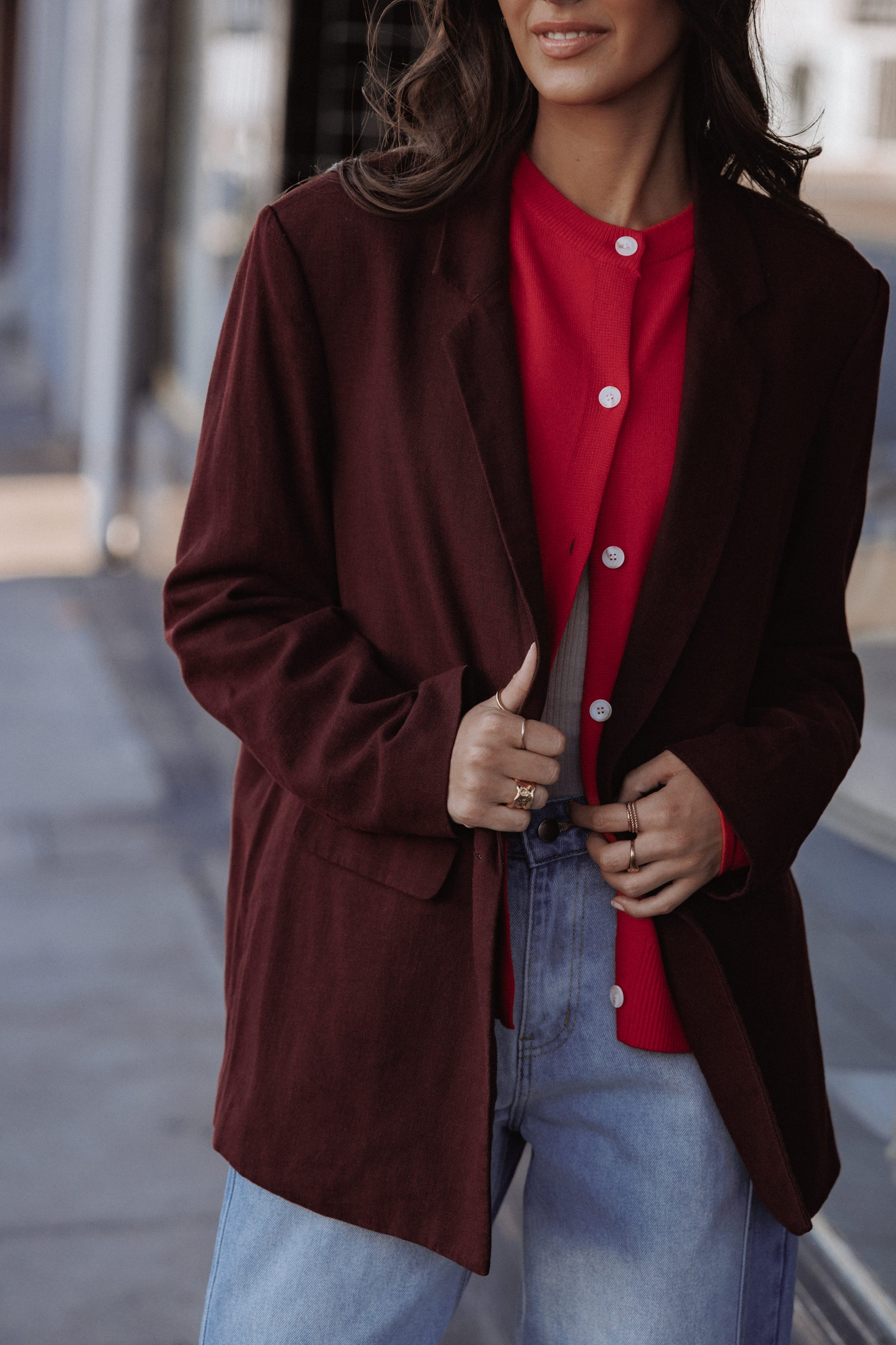 Petal and Pup USA OUTERWEAR Rhodes Oversized Blazer - Espresso