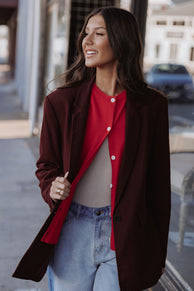 Petal and Pup USA OUTERWEAR Rhodes Oversized Blazer - Espresso