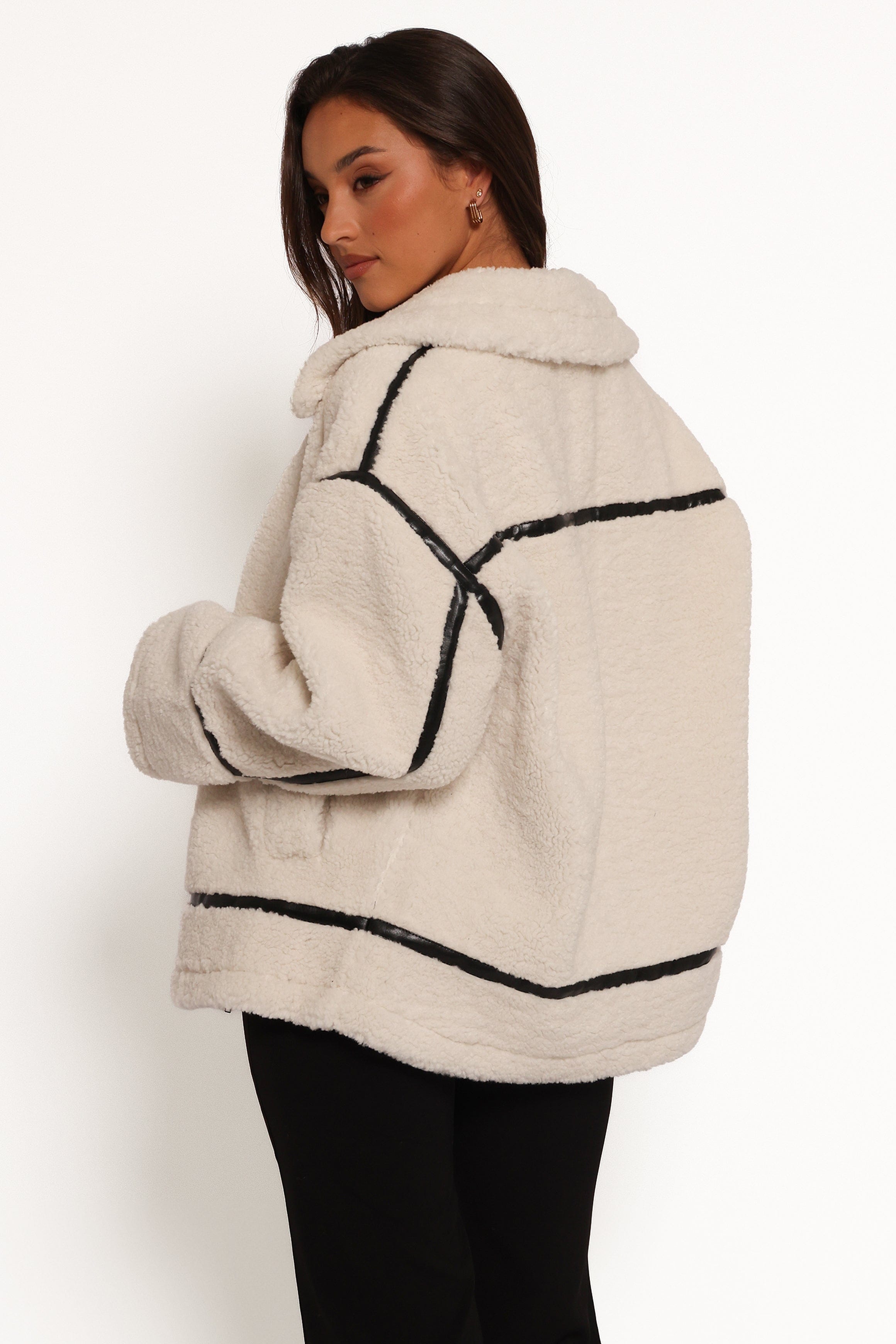 Petal and Pup USA OUTERWEAR Ricki Faux Sherling Jacket - White