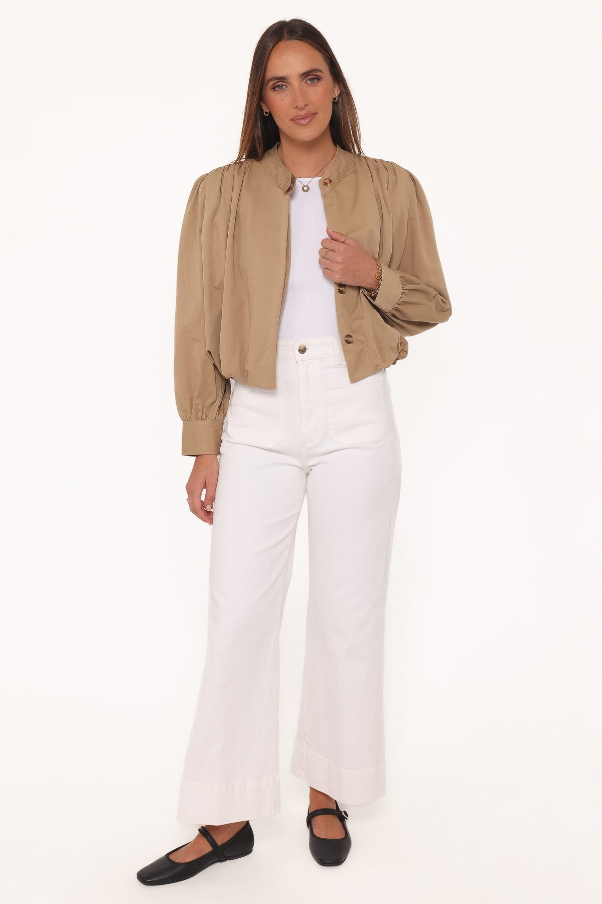Petal and Pup USA OUTERWEAR Rory Bubble Hem Jacket - Khaki