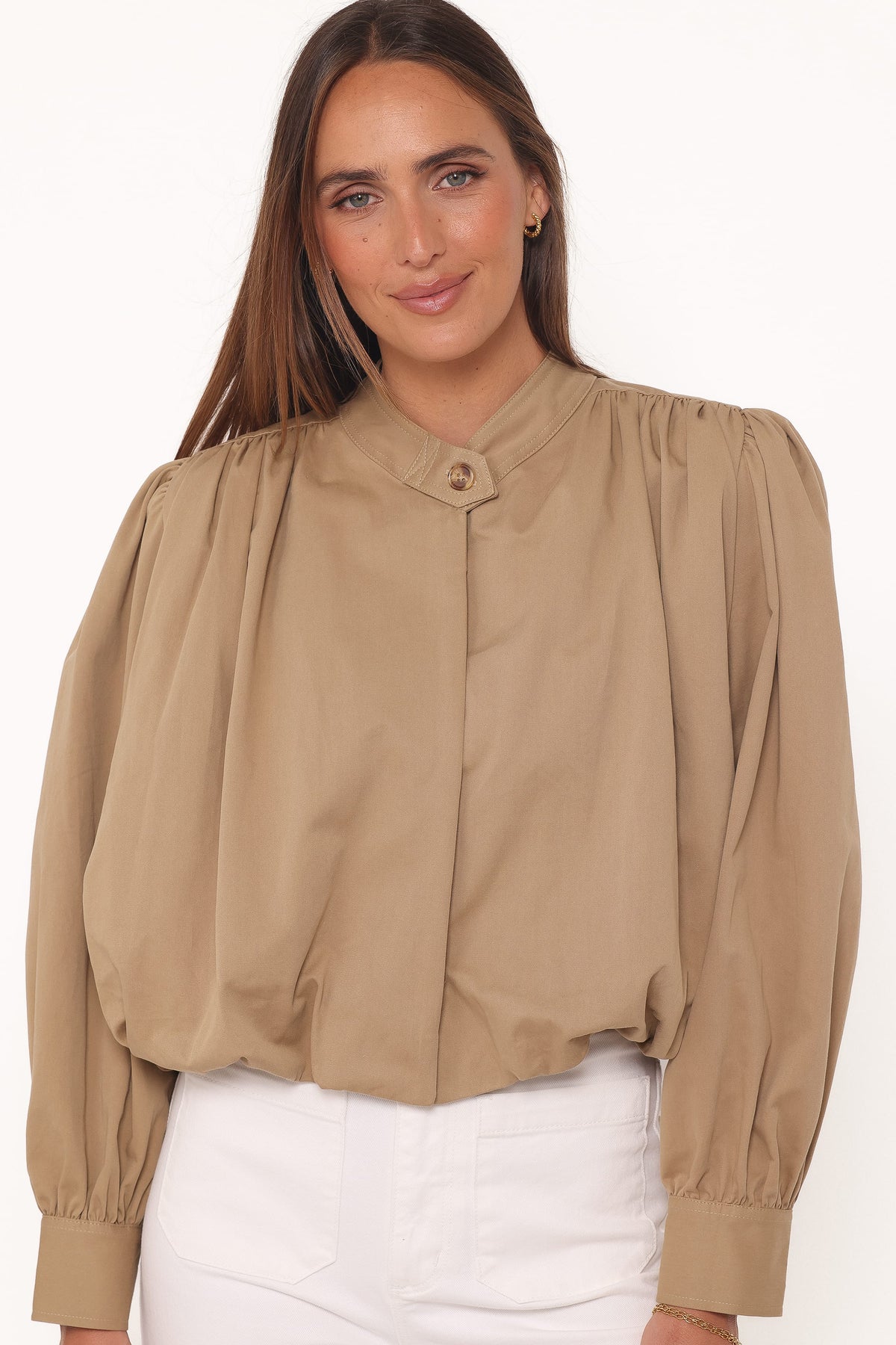 Petal and Pup USA OUTERWEAR Rory Bubble Hem Jacket - Khaki
