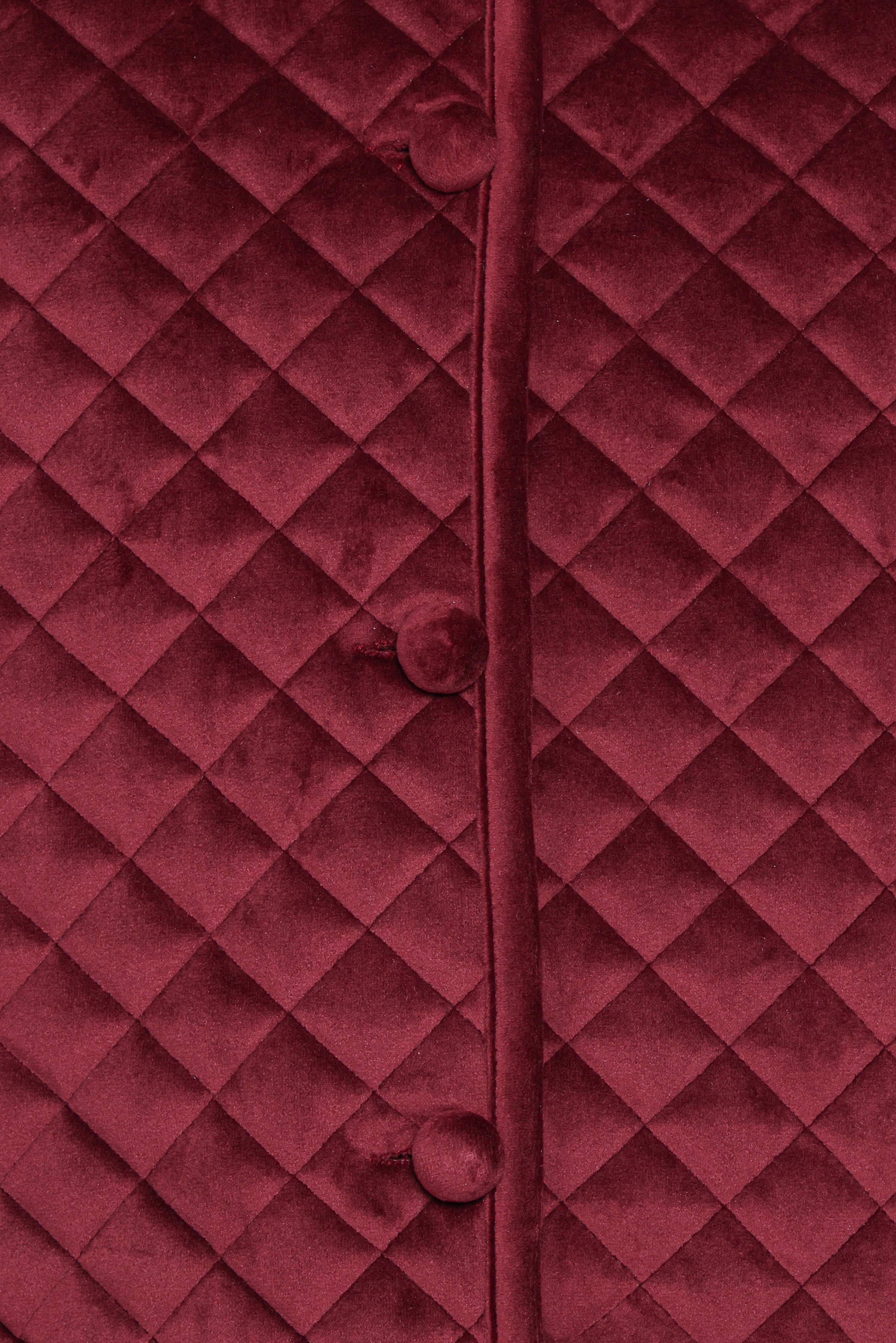 Petal and Pup USA OUTERWEAR Roxanna Quilted Velvet Jacket - Wine