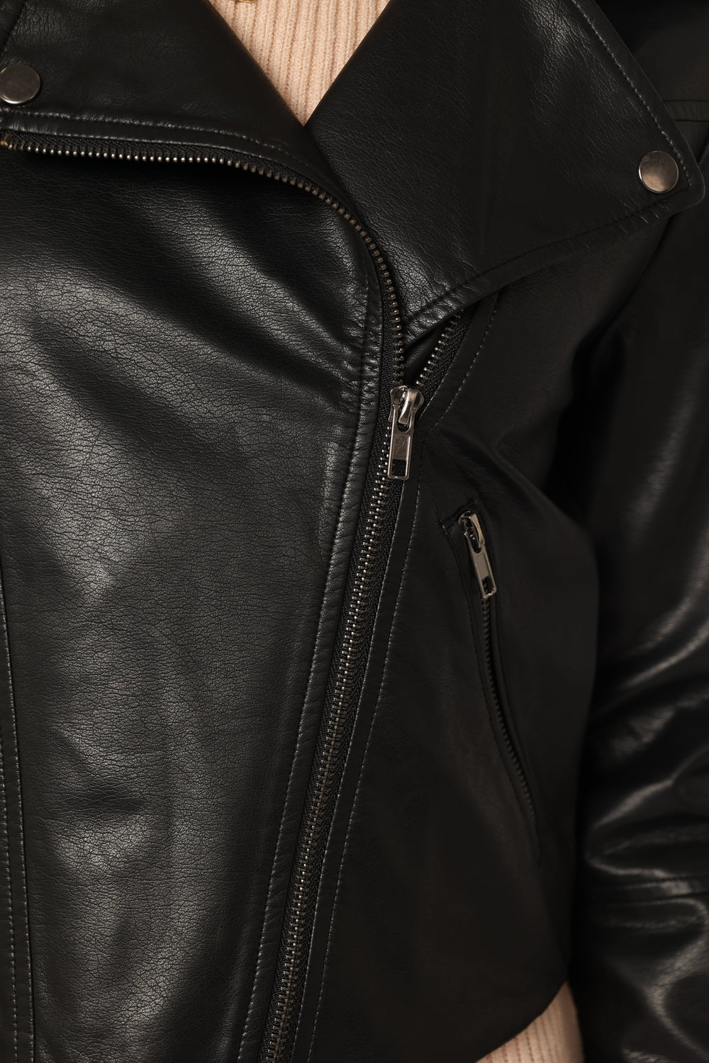 Salem Faux Leather Moto Jacket - Black - Petal & Pup USA