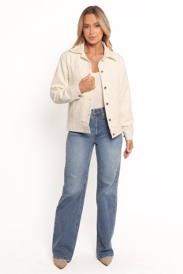Petal and Pup USA OUTERWEAR Sandy Boucle Jacket - White