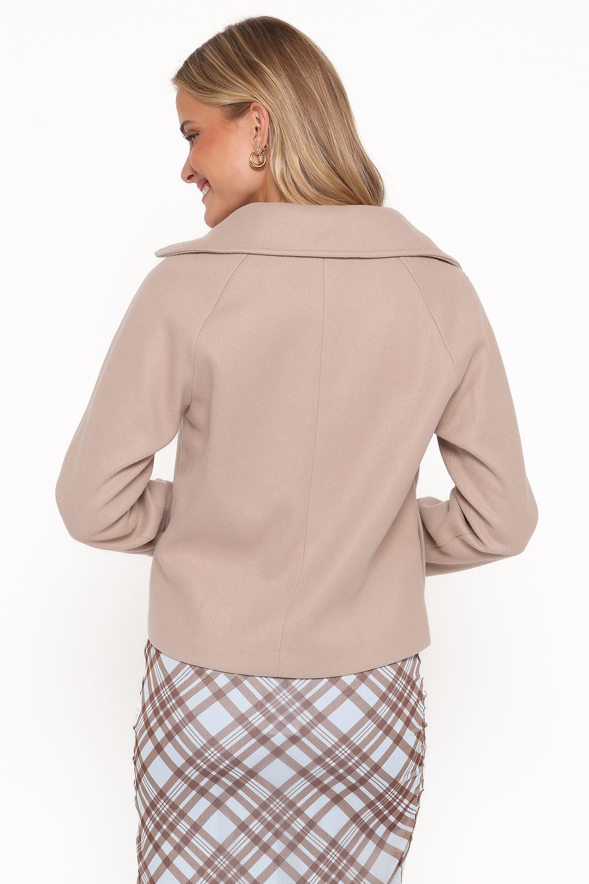 Petal and Pup USA OUTERWEAR Saylor Cropped Car Coat - Oatmeal