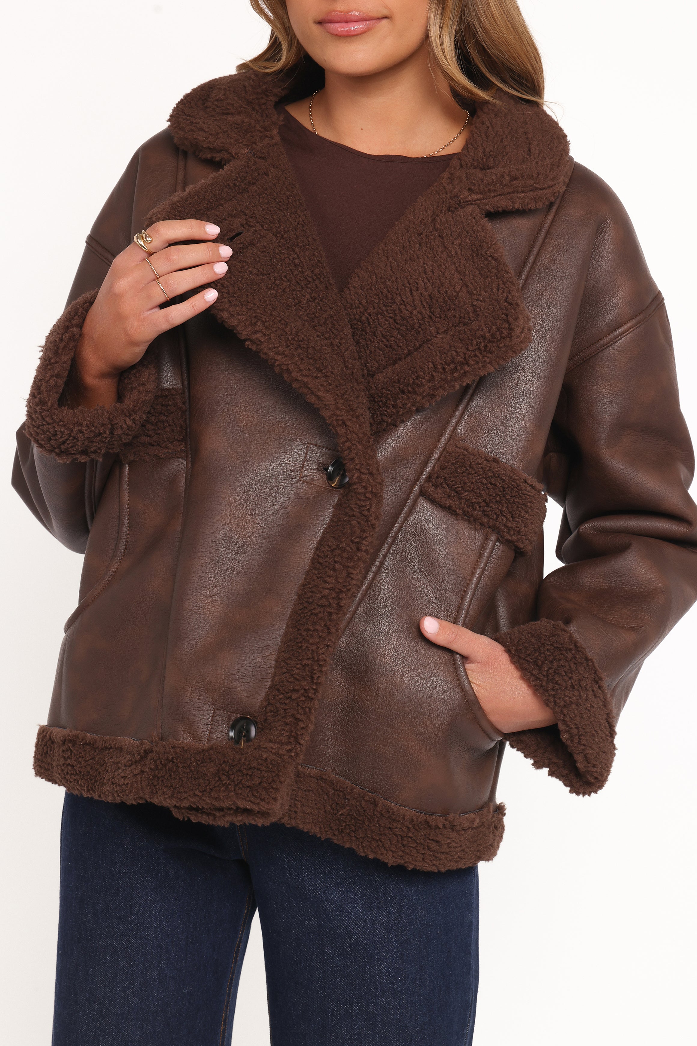 Sherpa Car Coat - Chocolate | Petal & Pup USA