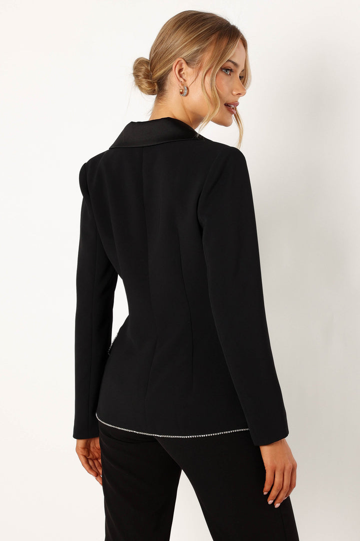 Shiloh Crystal Embellished Blazer - Black - Petal & Pup USA