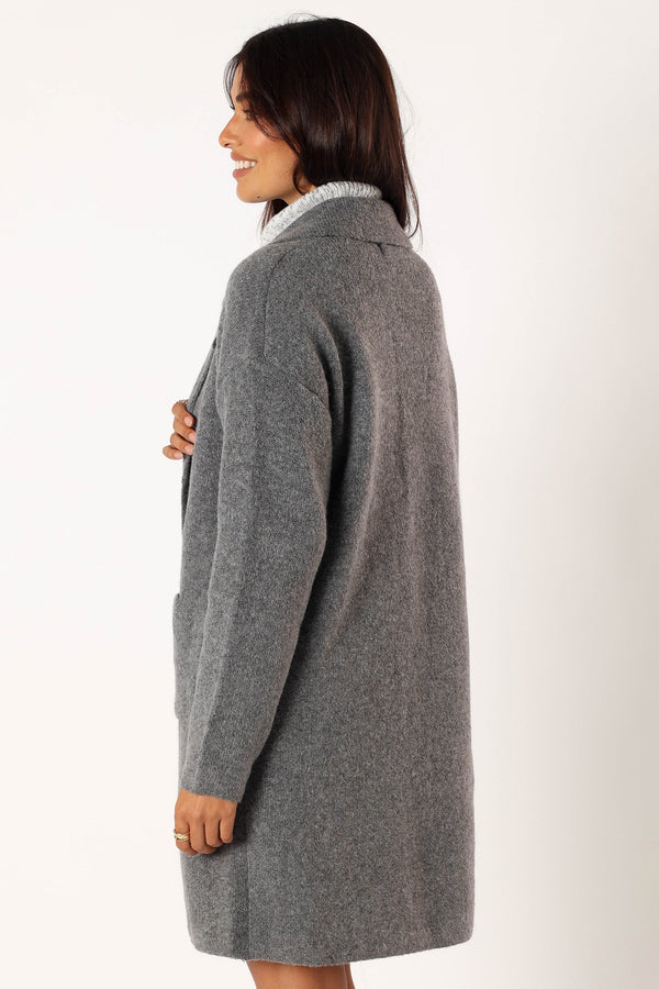 Petal and Pup USA OUTERWEAR Skylar Open Front Coatigan - Grey