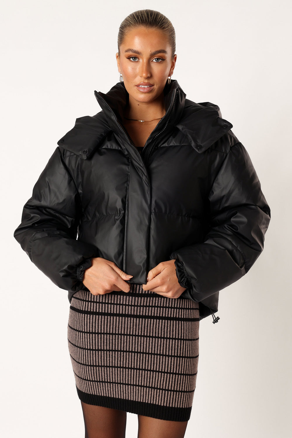 Petal and Pup USA OUTERWEAR Tania Puffer Jacket - Black