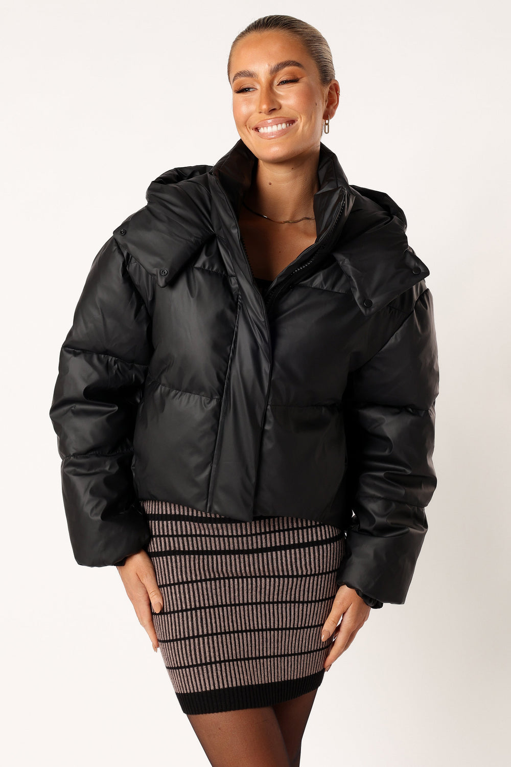 Petal and Pup USA OUTERWEAR Tania Puffer Jacket - Black
