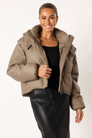 Petal and Pup USA OUTERWEAR Tania Puffer Jacket - Mocha