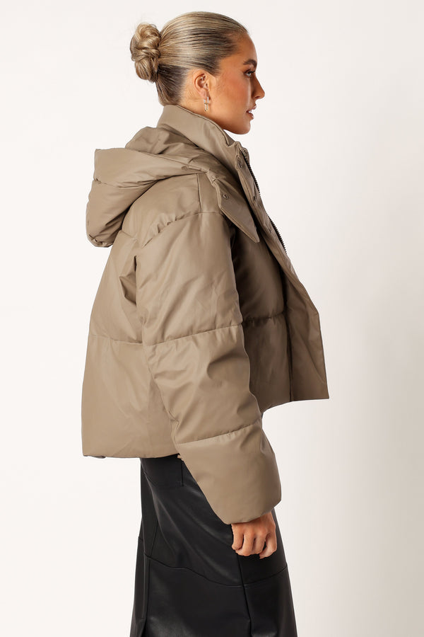 Petal and Pup USA OUTERWEAR Tania Puffer Jacket - Mocha