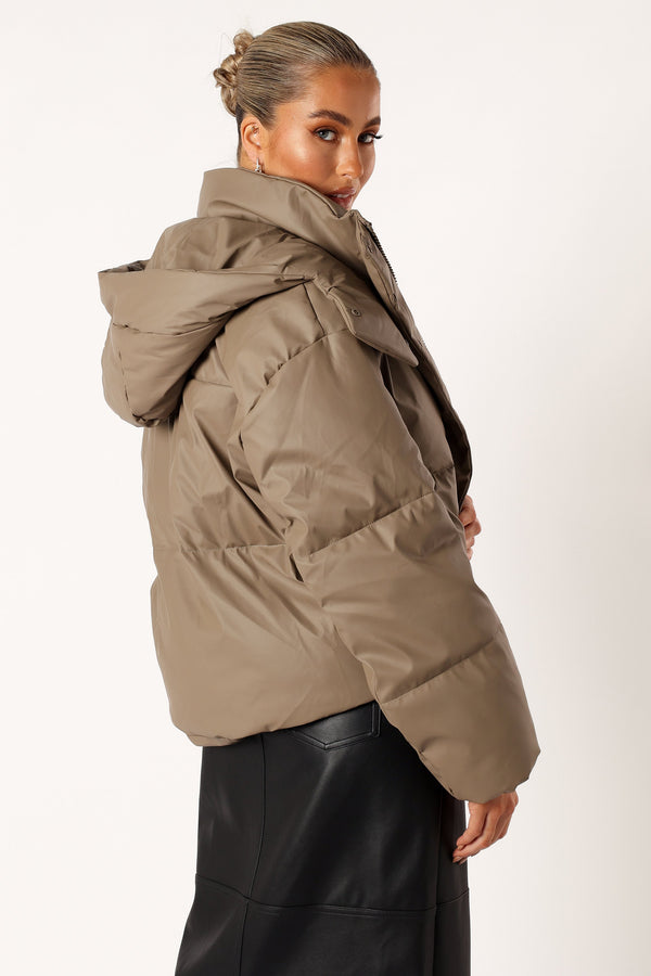 Petal and Pup USA OUTERWEAR Tania Puffer Jacket - Mocha