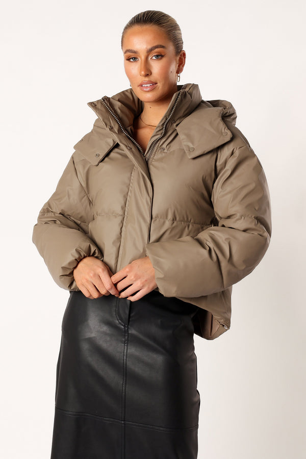 Petal and Pup USA OUTERWEAR Tania Puffer Jacket - Mocha