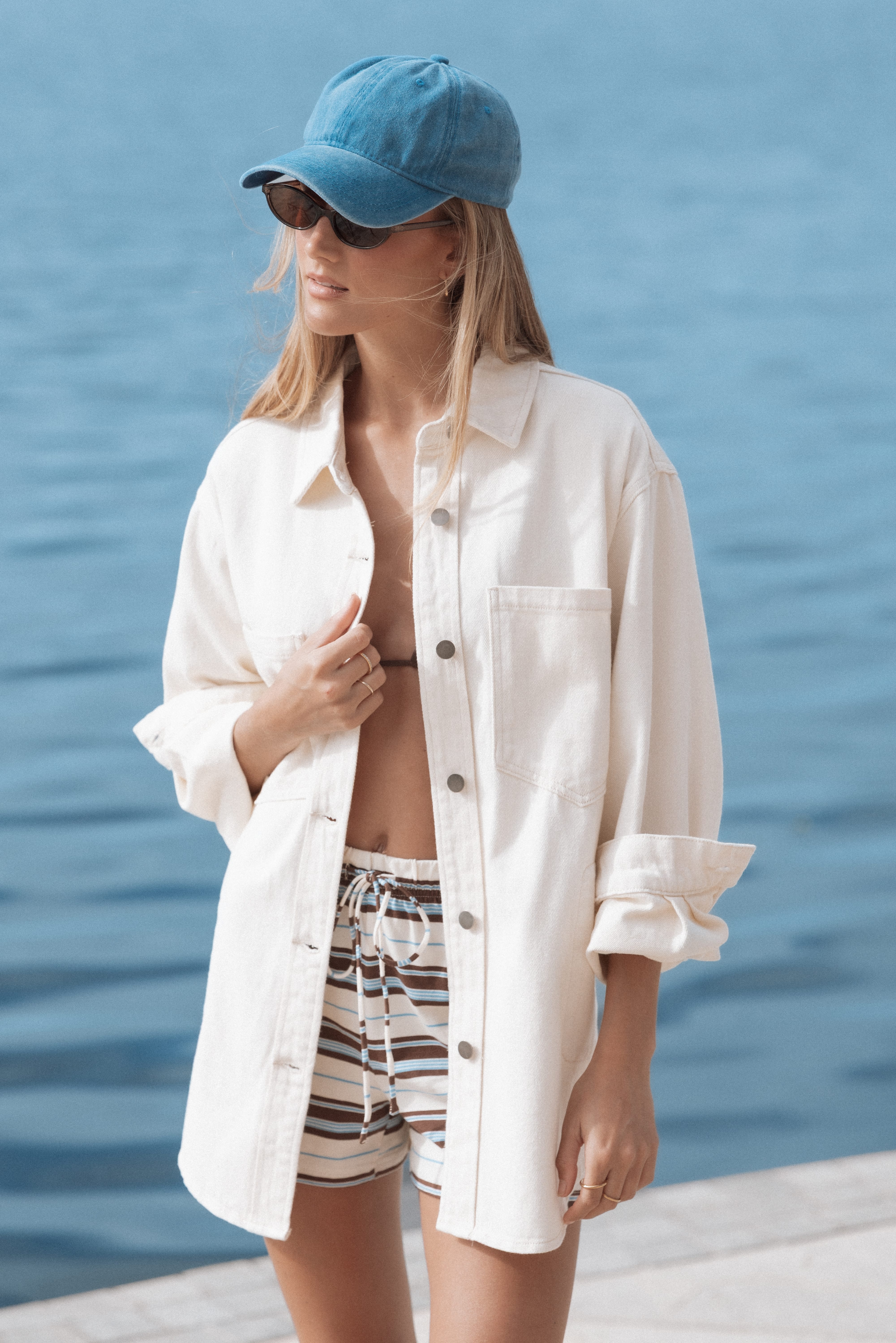 Toto Denim Shacket - Ivory | Petal & Pup USA