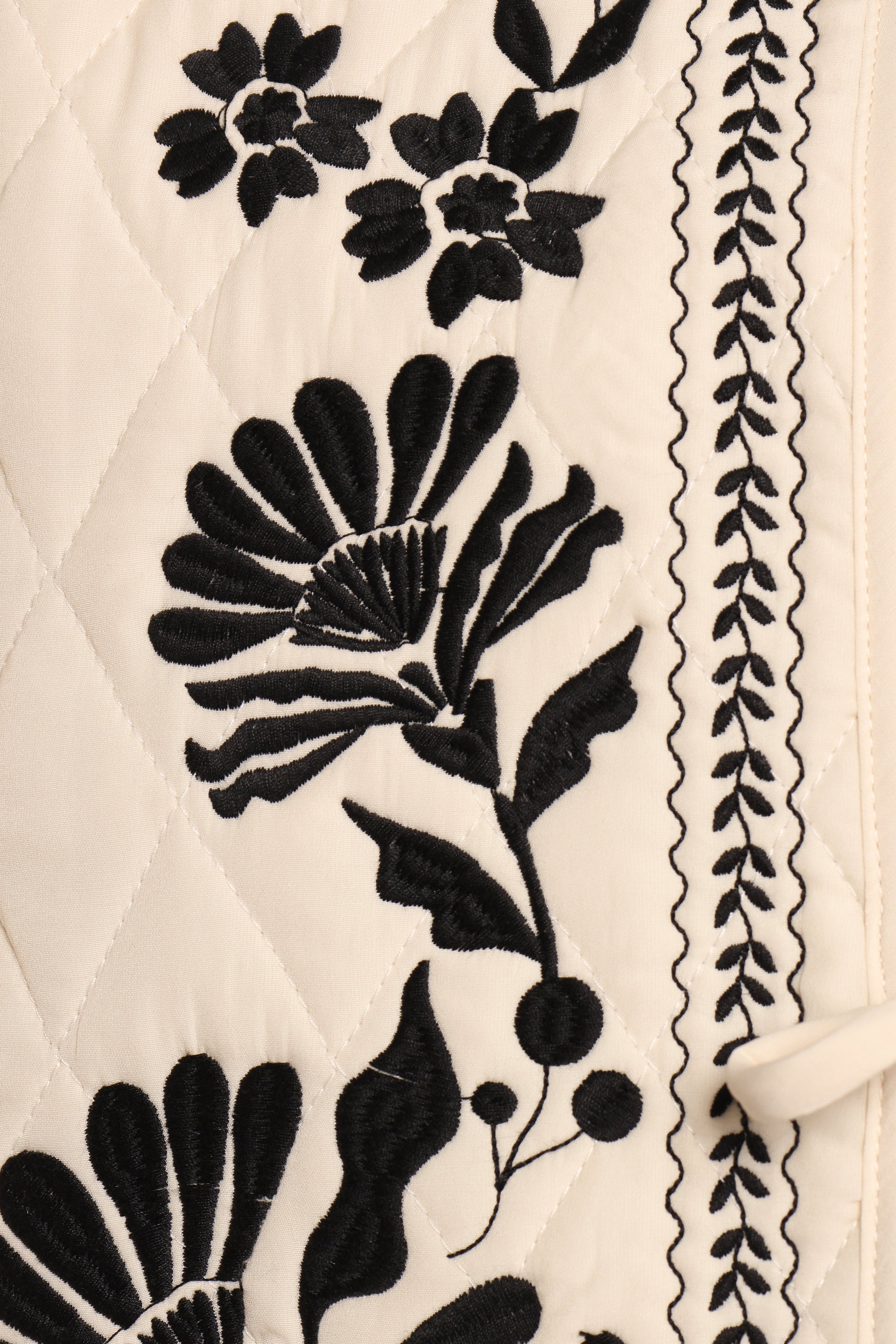 Petal and Pup USA OUTERWEAR Vako Quilted Embroidered Jacket - Light Taupe