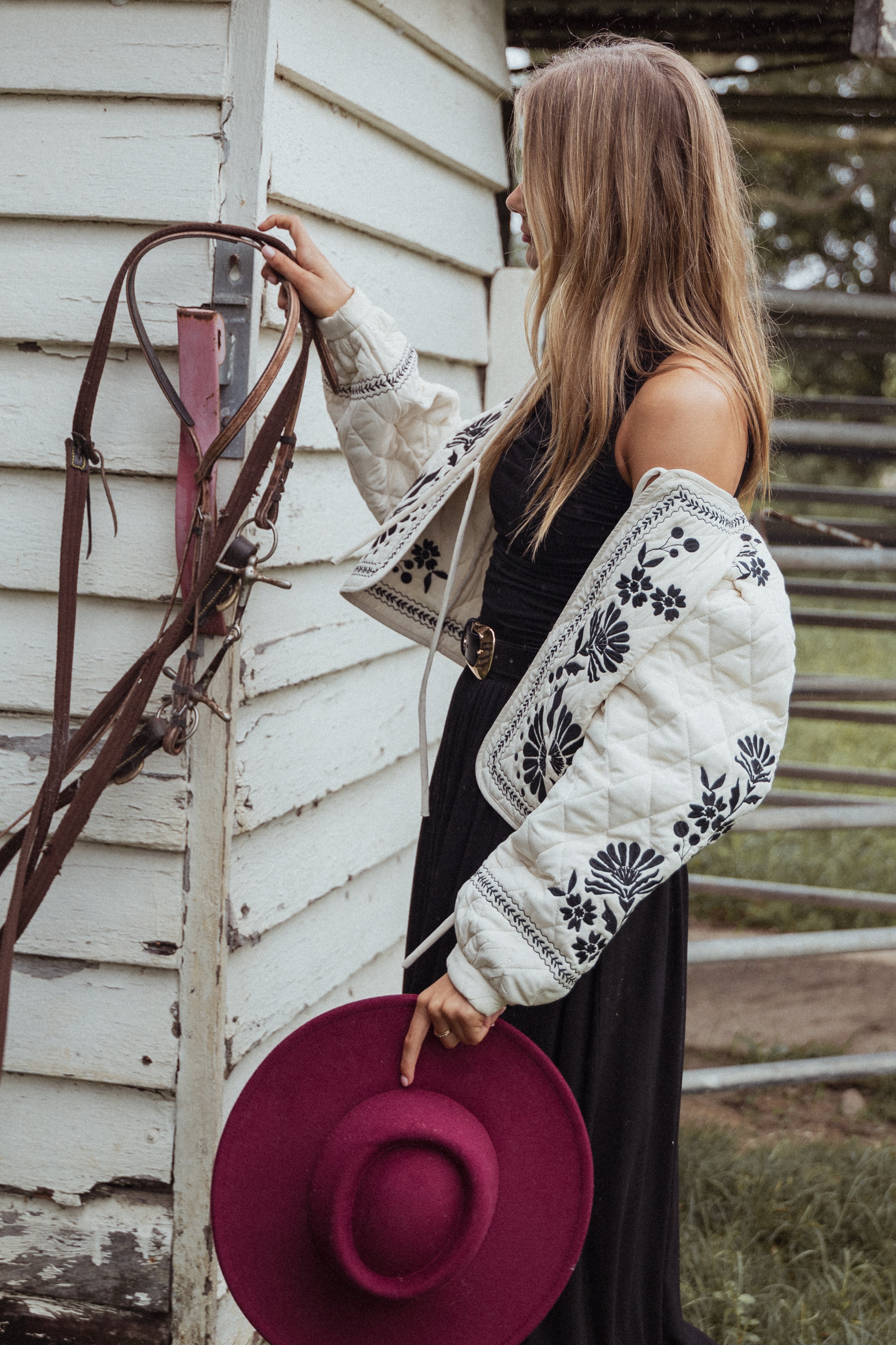 Petal and Pup USA OUTERWEAR Vako Quilted Embroidered Jacket - Light Taupe