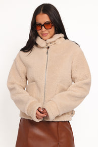 Petal and Pup USA OUTERWEAR Winslow Fleece Jacket - Taupe