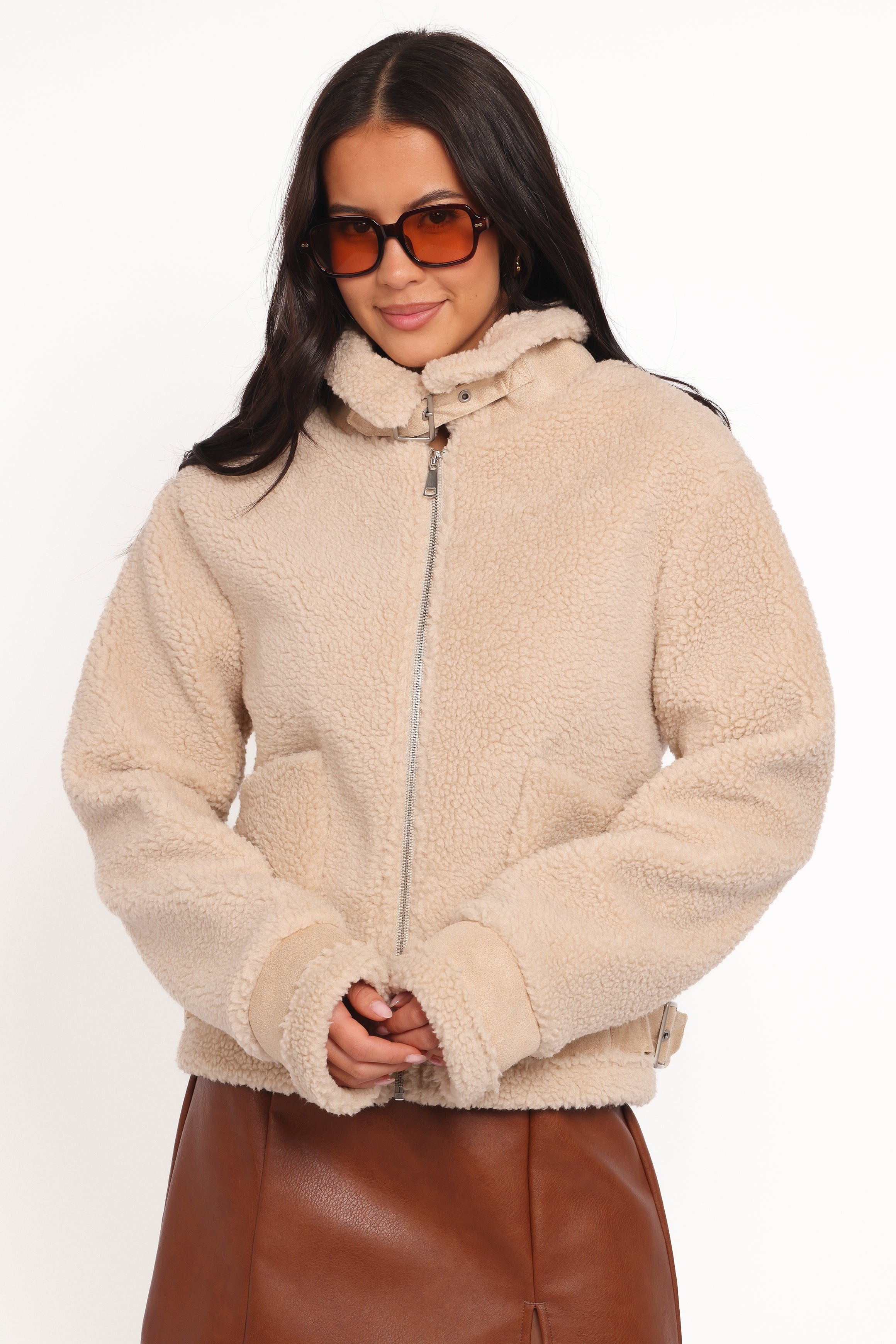 Petal and Pup USA OUTERWEAR Winslow Fleece Jacket - Taupe