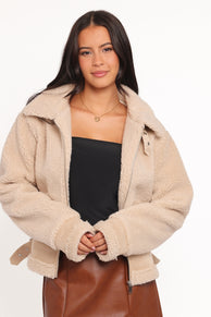 Petal and Pup USA OUTERWEAR Winslow Fleece Jacket - Taupe