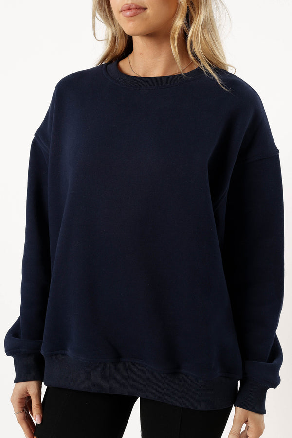 Petal and Pup USA OUTERWEAR Wrenley Be Kind Sweatshirt - Navy