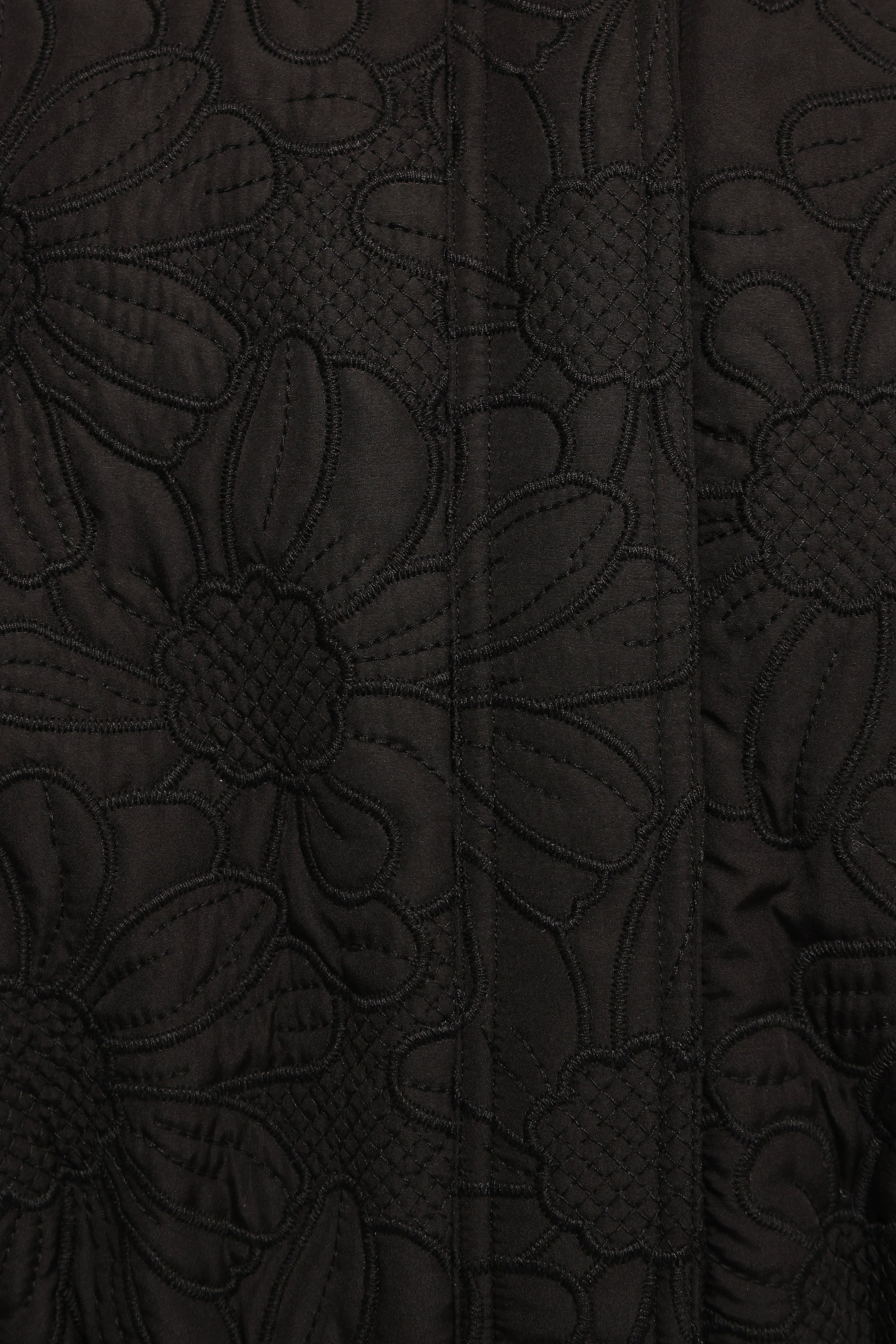 Petal and Pup USA OUTERWEAR Yuki Tonal Embroidered Flower Jacket - Black