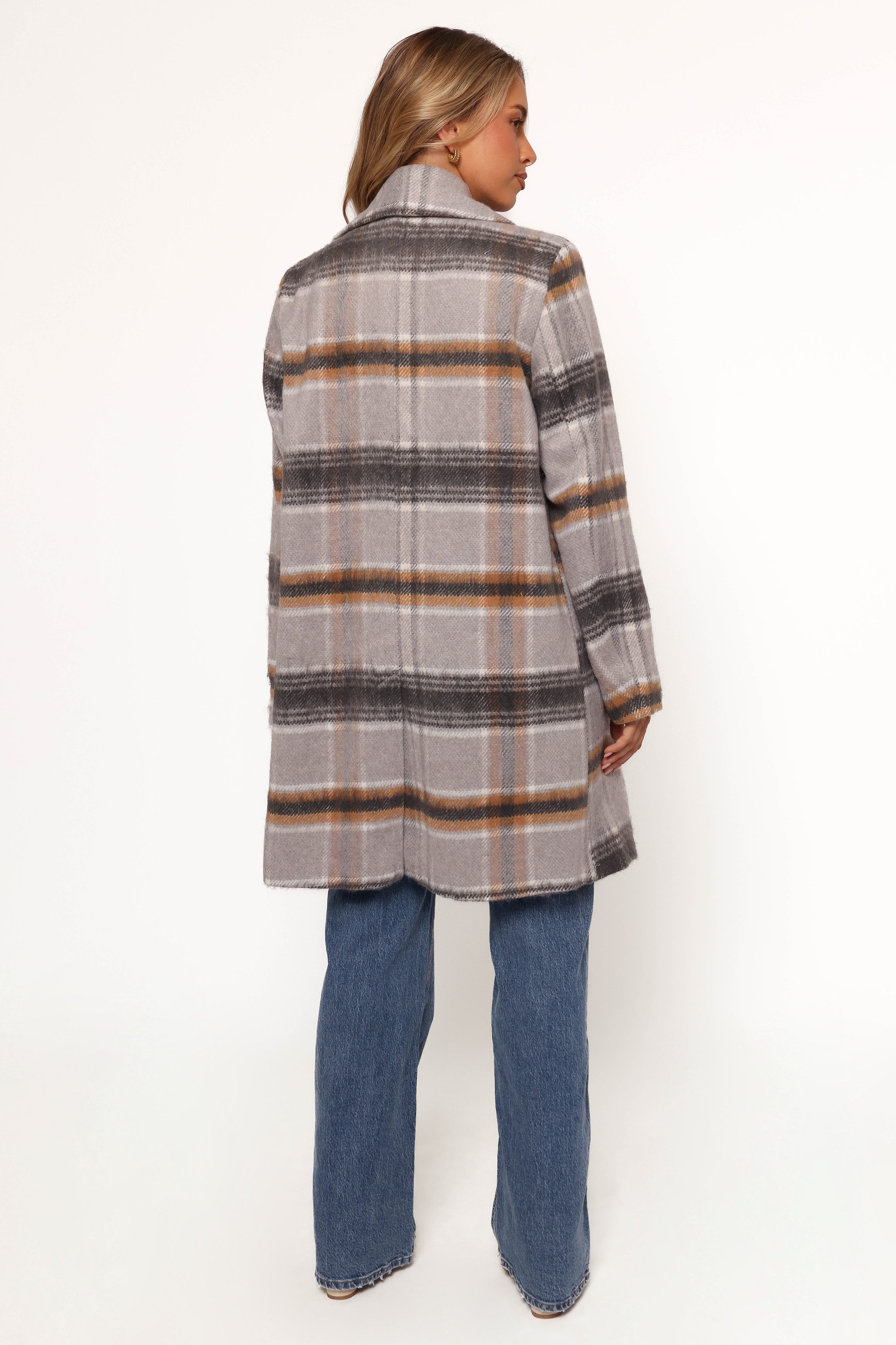 Petal and Pup USA OUTERWEAR Zella Long Coat - Grey Multi (Hold for Rack)