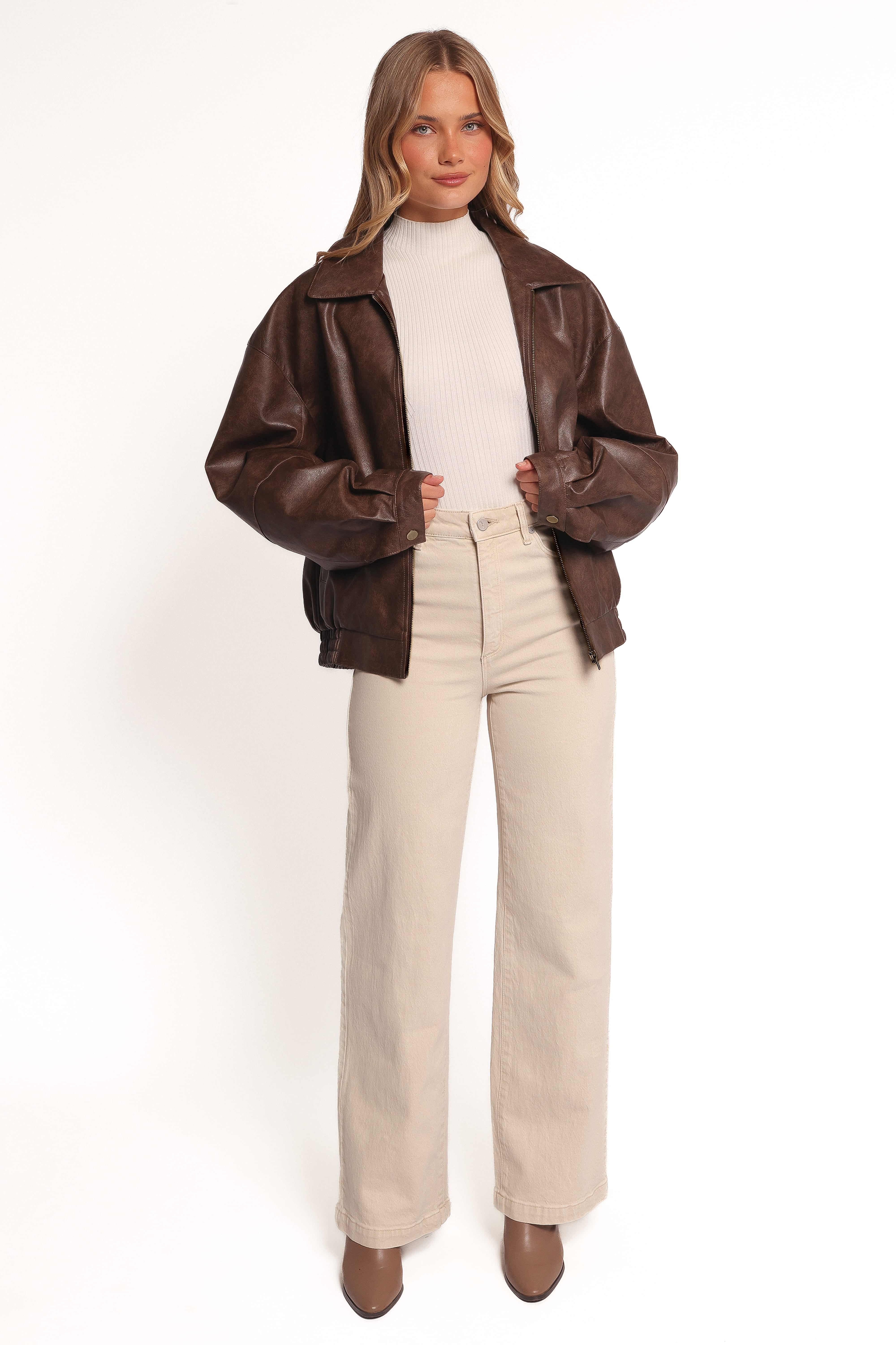 Zoe Bomber Jacket - Brown | Petal & Pup USA