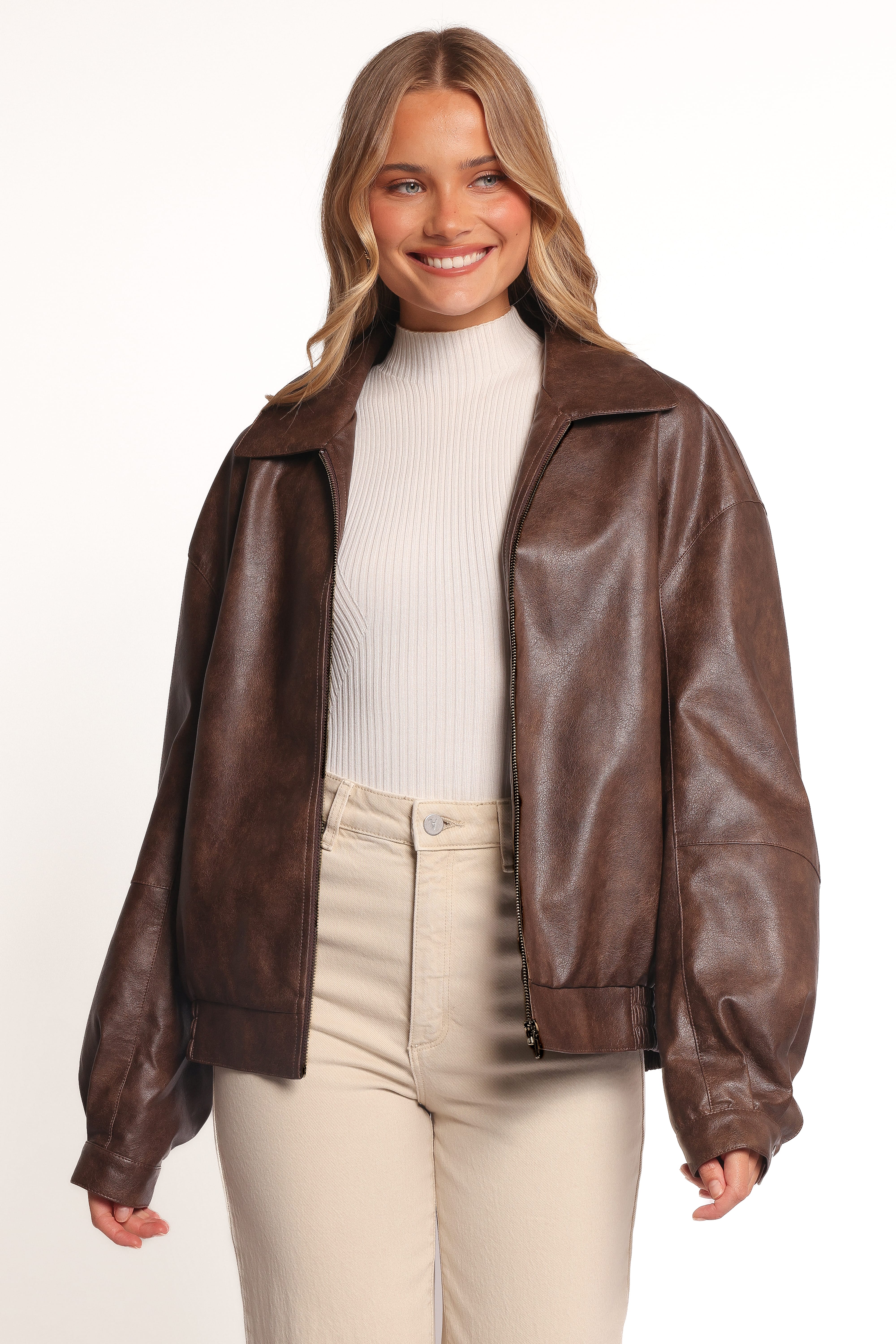 Zoe Bomber Jacket - Brown | Petal & Pup USA