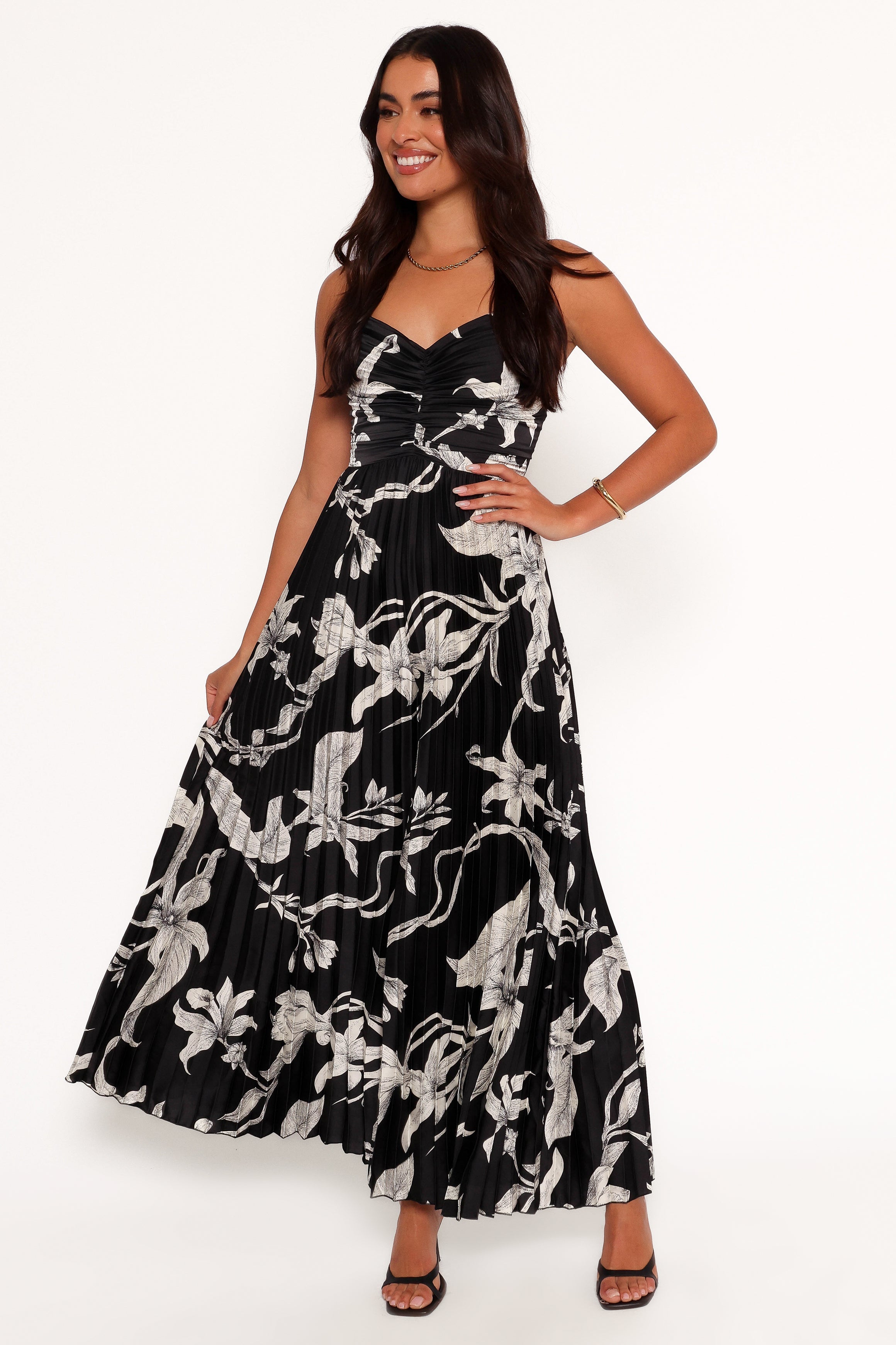 Petal and Pup USA PLAYSUITS Angelique Pleated Jumpsuit - Black Floral (Hold for Rack)