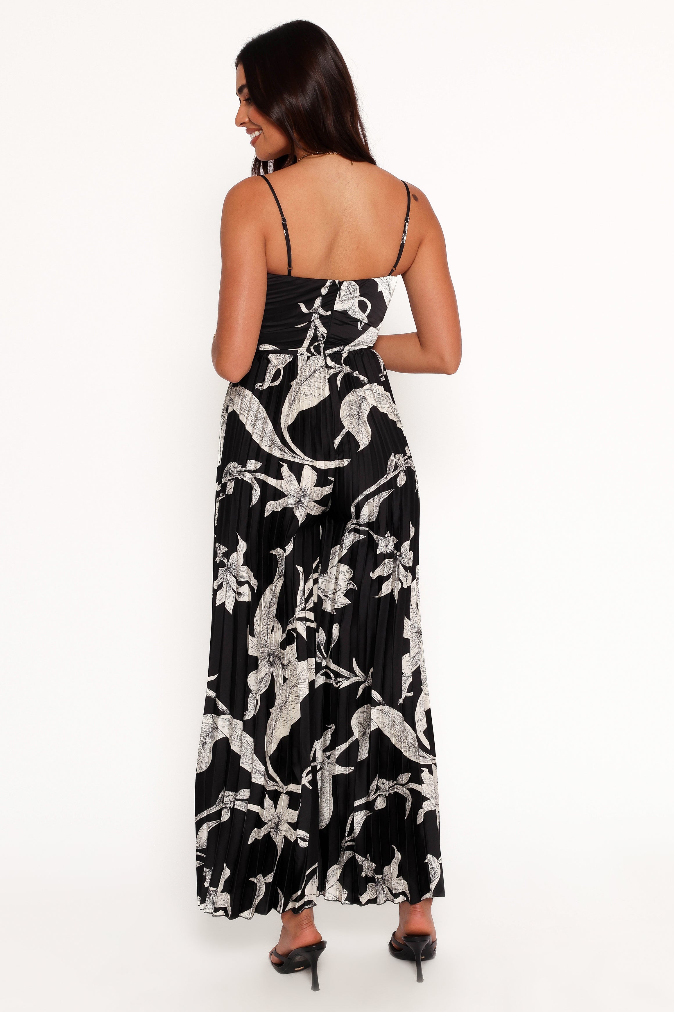 Petal and Pup USA PLAYSUITS Angelique Pleated Jumpsuit - Black Floral (Hold for Rack)