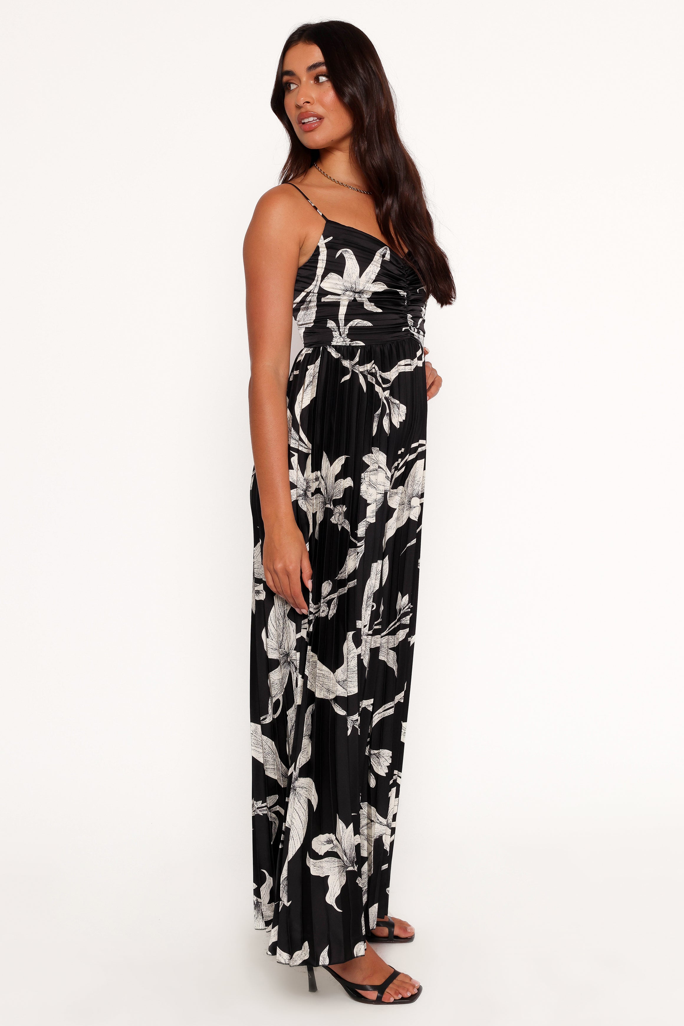 Petal and Pup USA PLAYSUITS Angelique Pleated Jumpsuit - Black Floral (Hold for Rack)