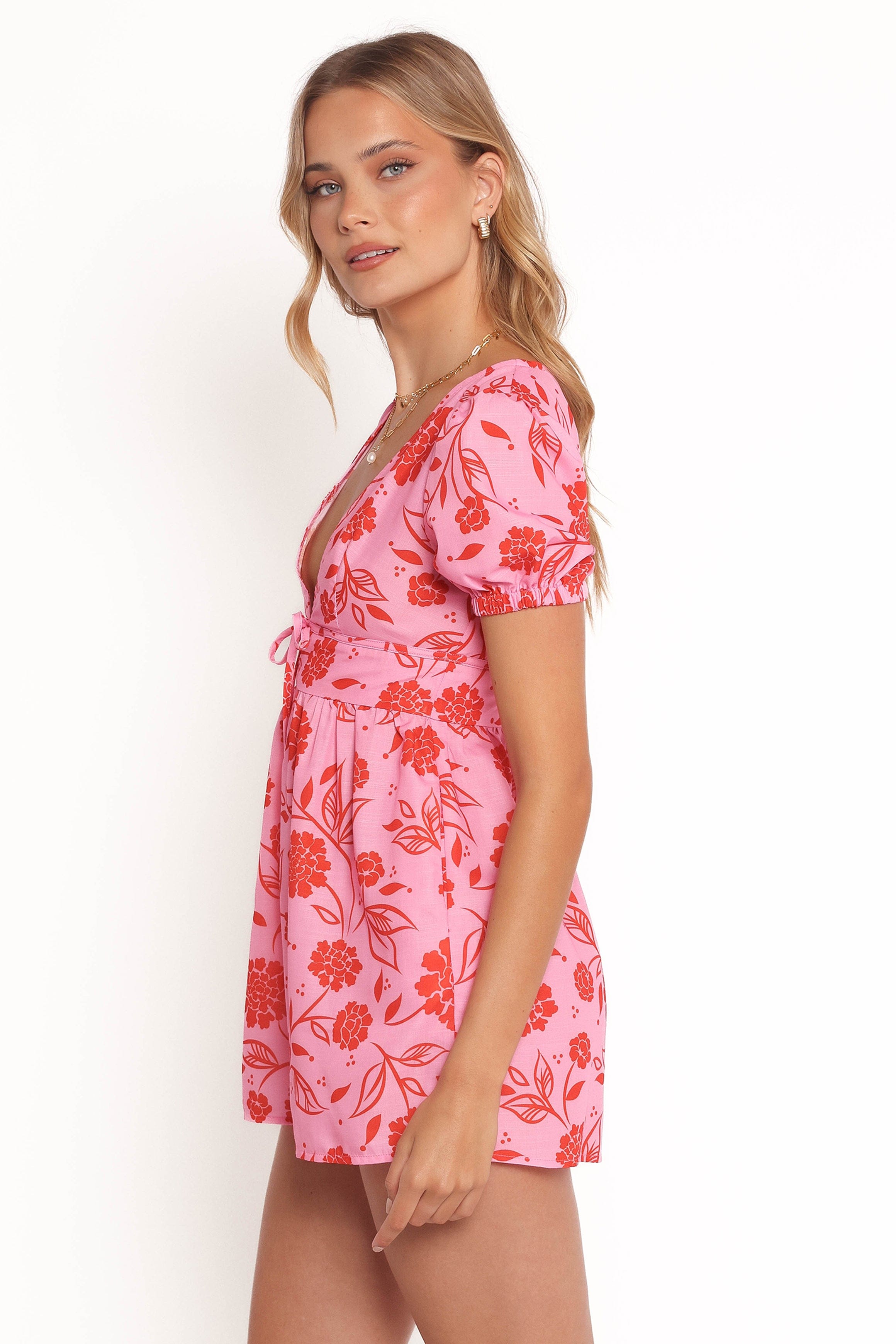 Petal and Pup USA PLAYSUITS Anthea Romper - Pink Red (Hold for Rack)
