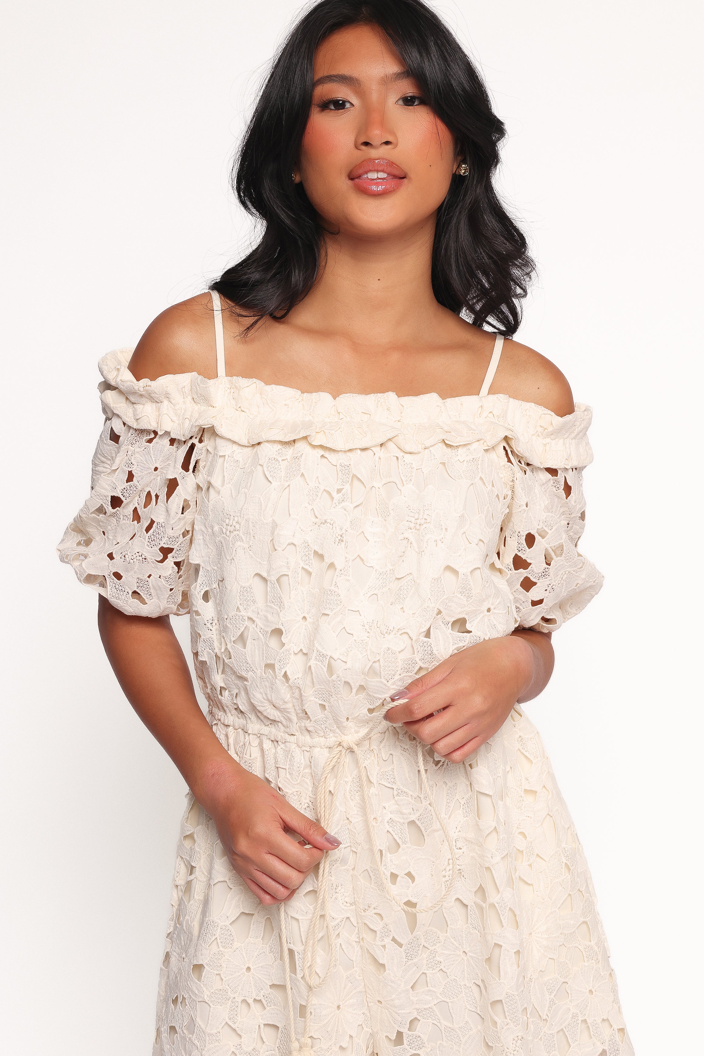Petal and Pup USA PLAYSUITS Athina Lace Romper - White