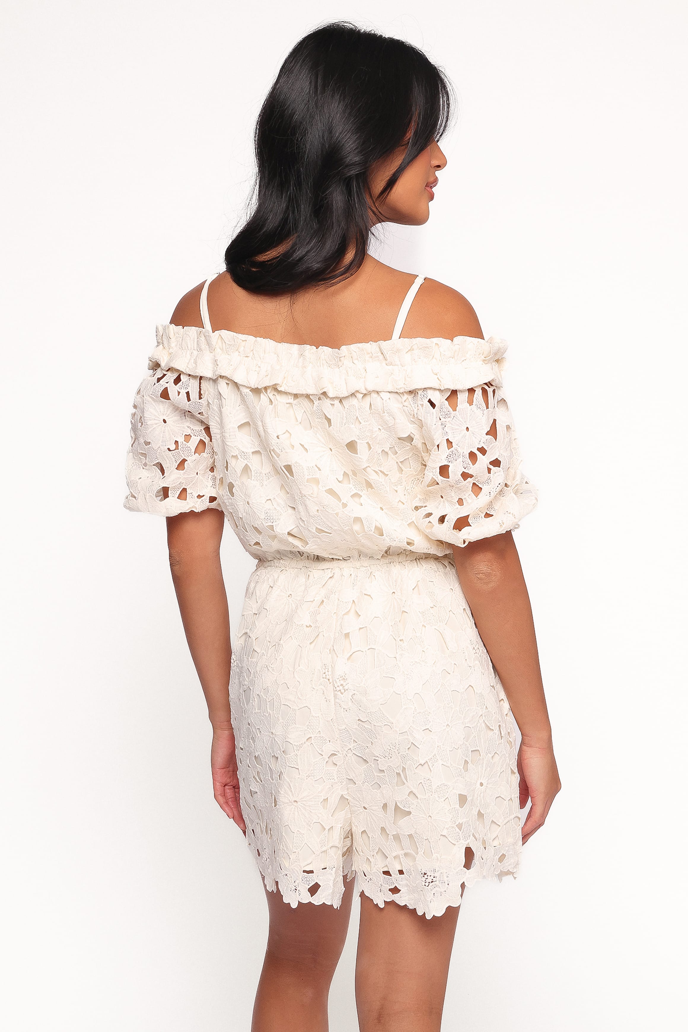 Athina Lace Romper - White | Petal & Pup USA