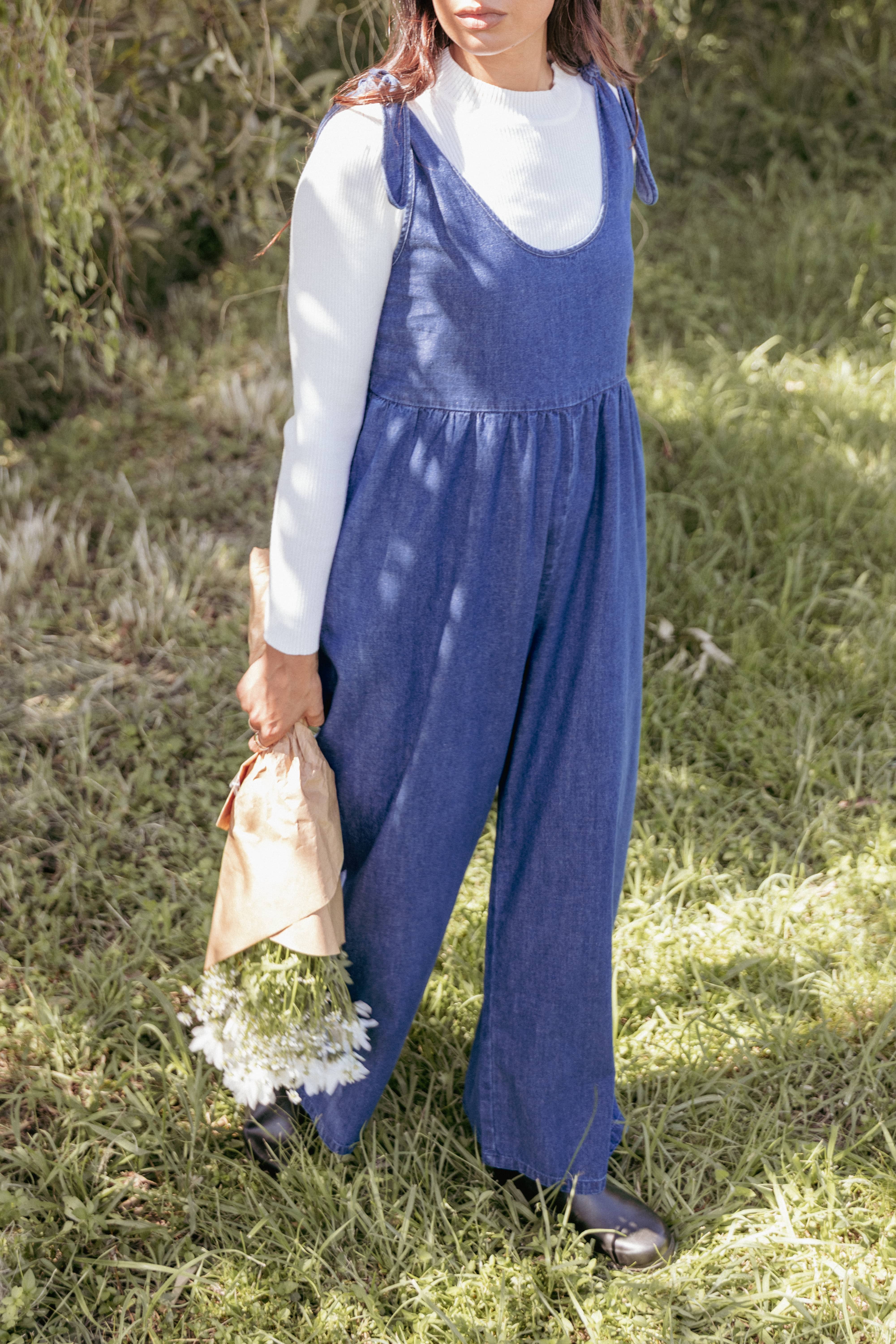 Ayla Chambray Jumpsuit - Denim | Petal & Pup USA