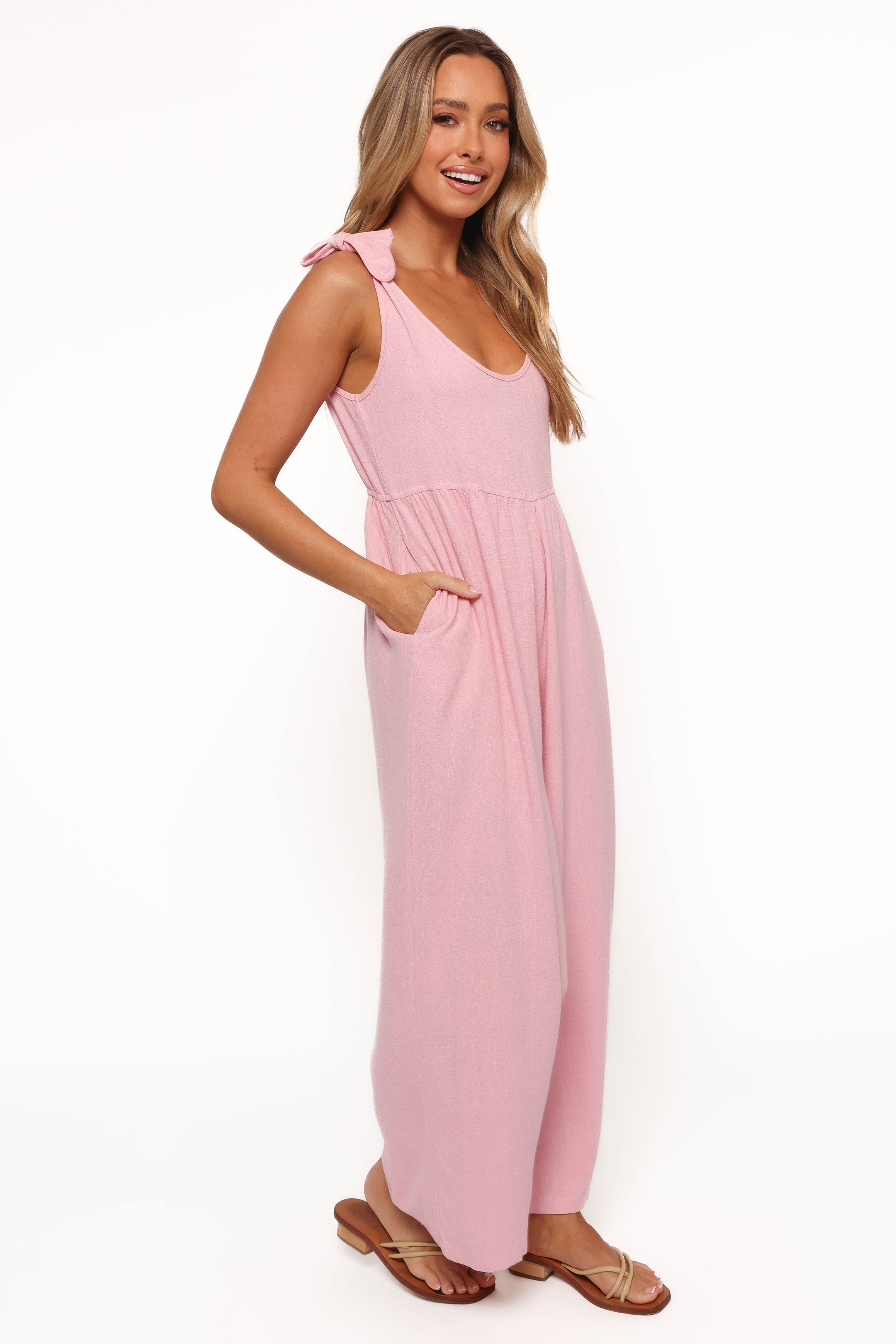Petal and Pup USA PLAYSUITS Ayla Linen Jumpsuit - Pale Pink (Hold for Rack)