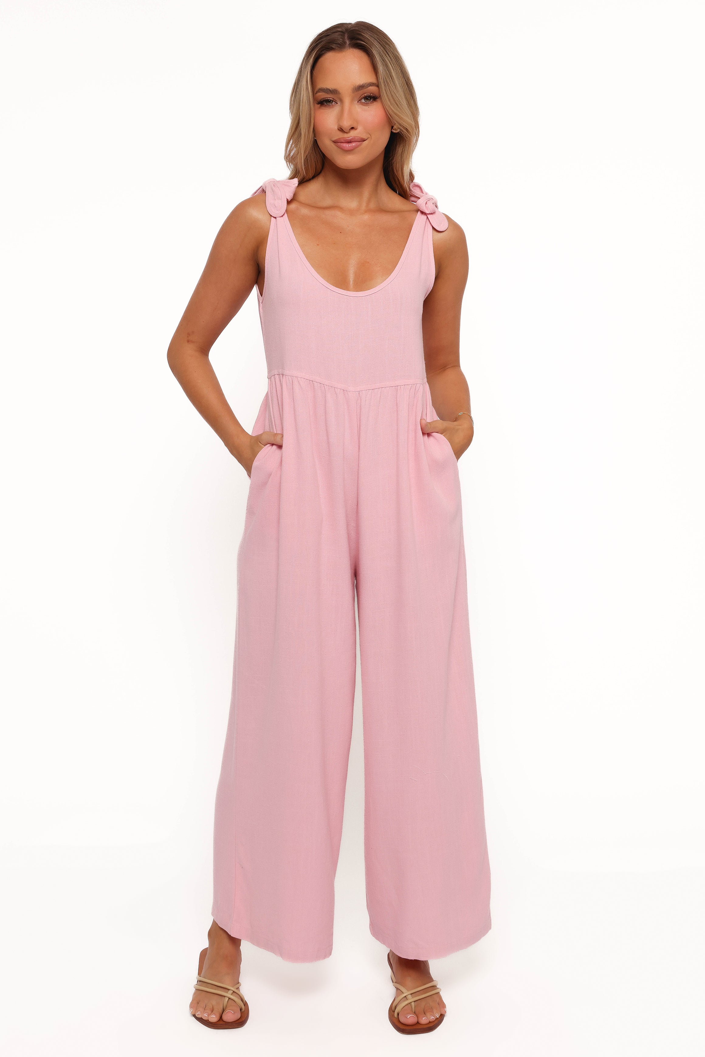 Petal and Pup USA PLAYSUITS Ayla Linen Jumpsuit - Pale Pink (Hold for Rack)