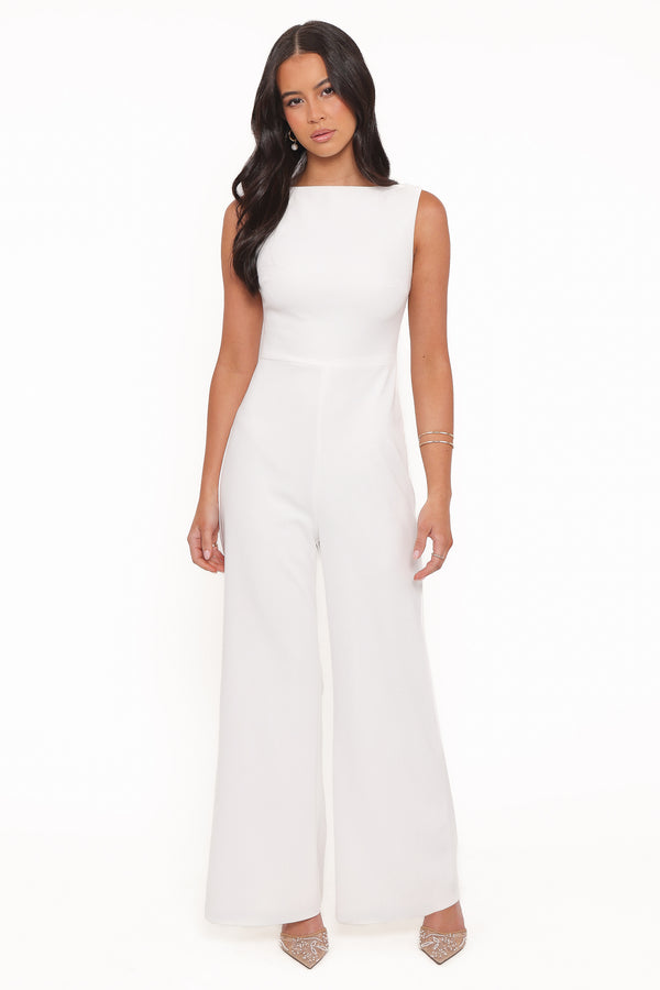 Petal and Pup USA PLAYSUITS Brenda Lace Back Jumpsuit - White
