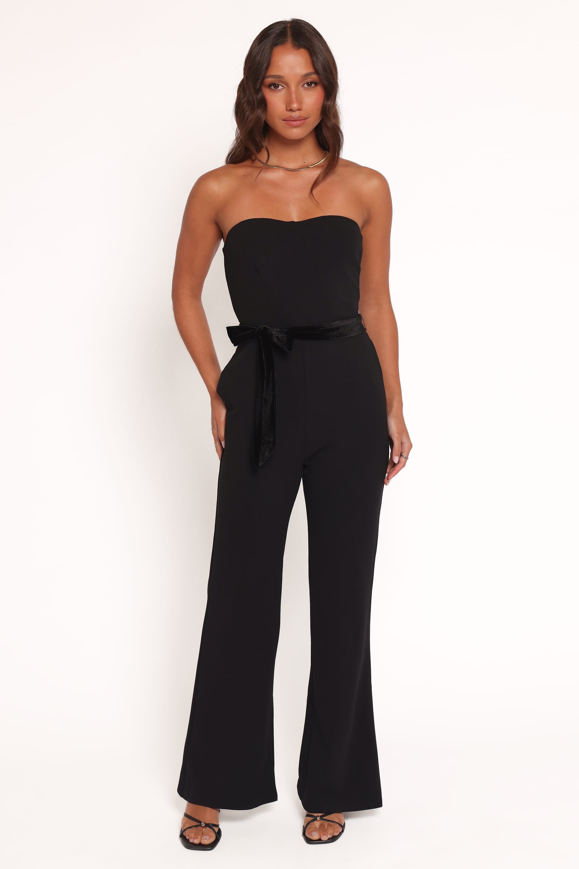 Cameron Strapless Jumpsuit - Black | Petal & Pup USA
