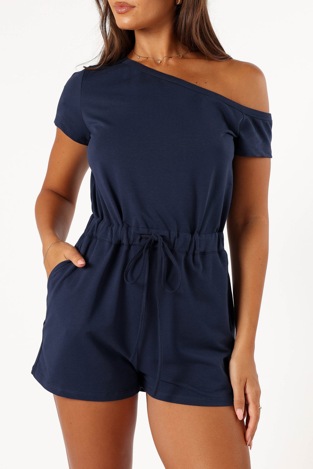 Petal and Pup USA playsuits Cecilia Off Shoulder playsuit - Navy