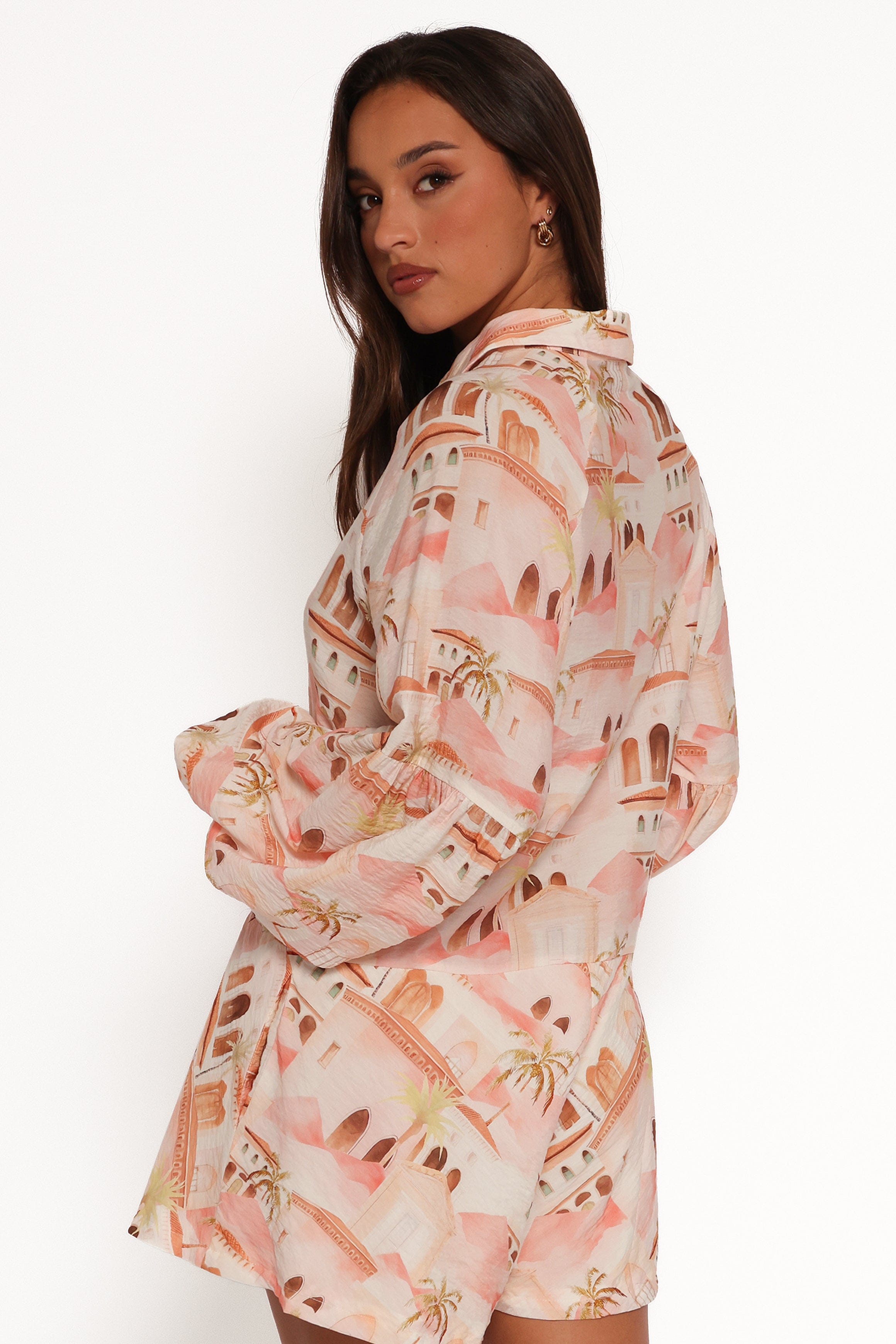 Petal and Pup USA PLAYSUITS Cowper Romper - Tan Print (Hold for Amazon)