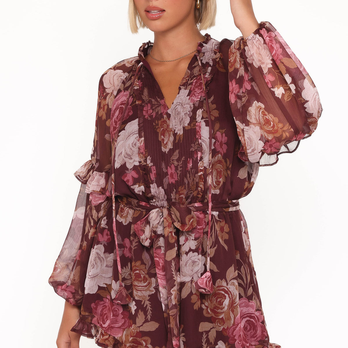 Delaney Long Sleeve Romper - Brandy Bloom | Petal & Pup USA