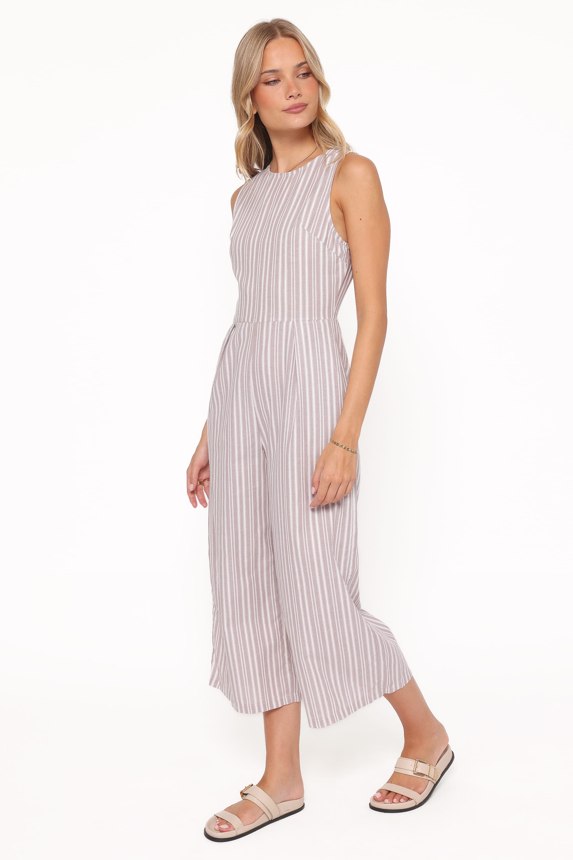Petal and Pup USA PLAYSUITS Ester Jumpsuit - Beige/White Stripe