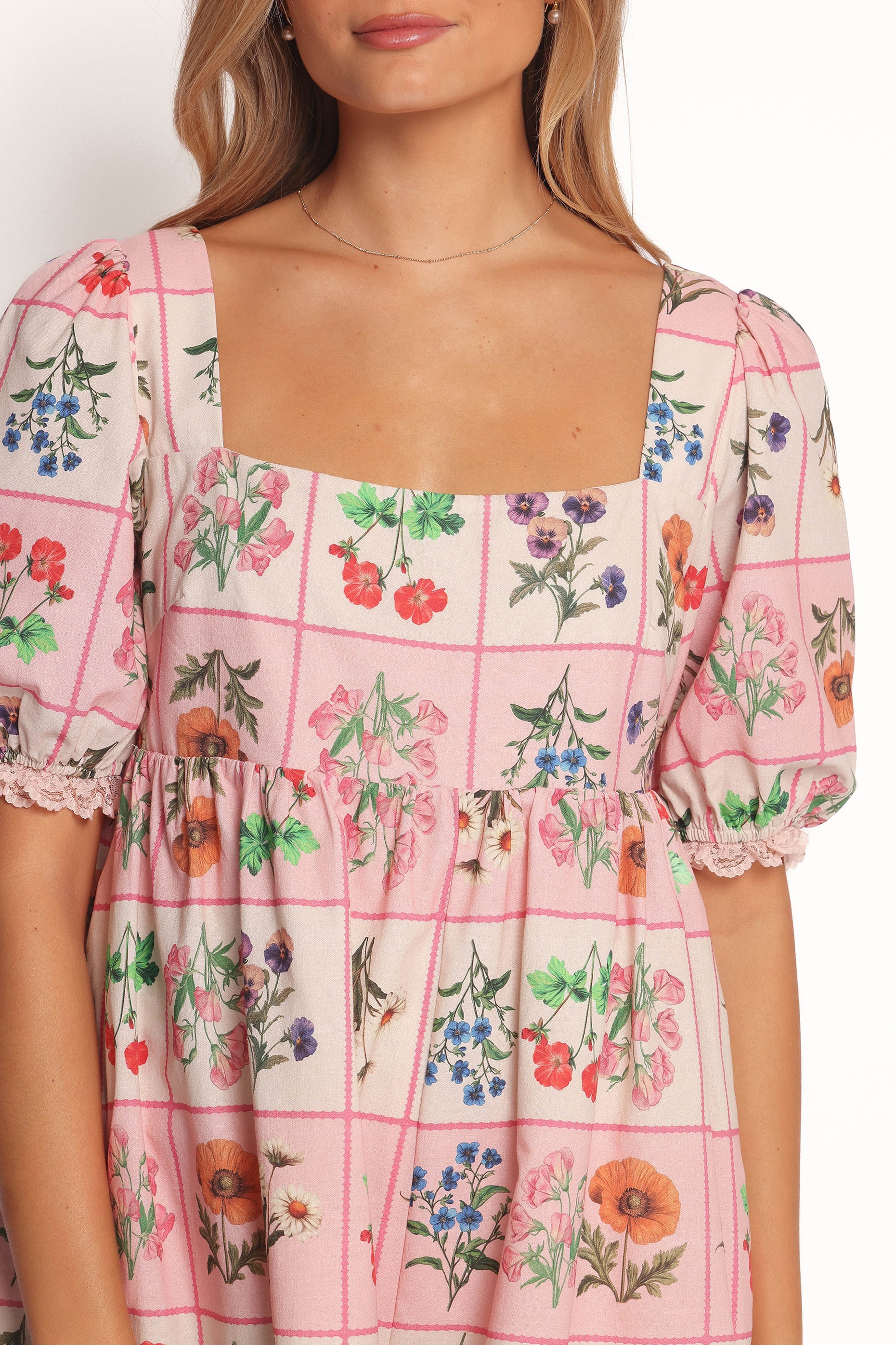 Petal and Pup USA PLAYSUITS Floretta Puff Sleeve Romper - Flora Tile