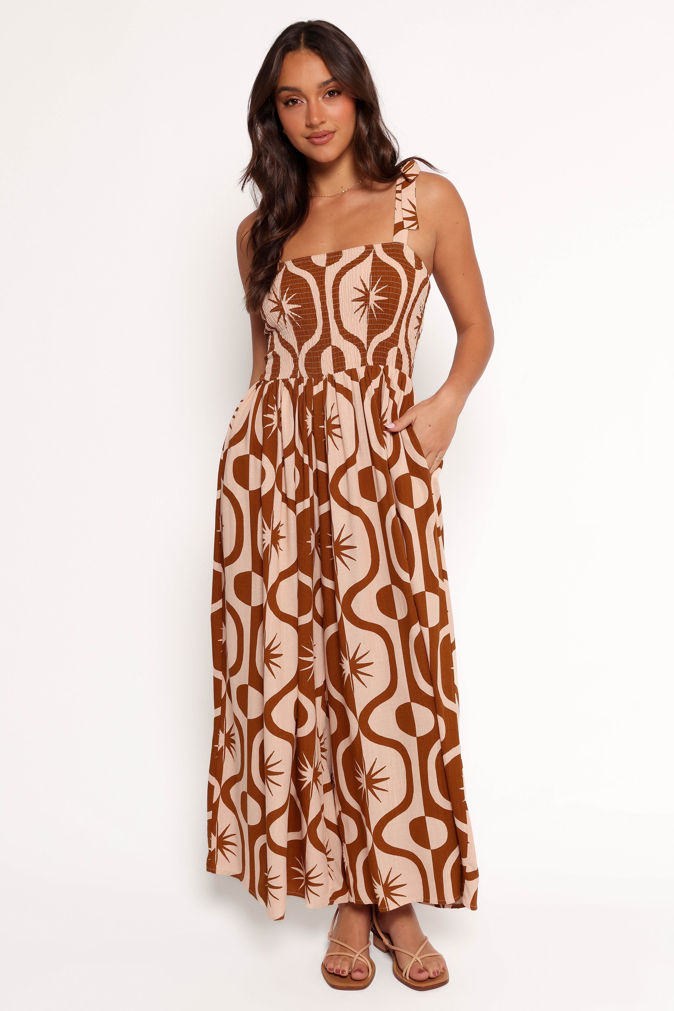 Petal and Pup USA PLAYSUITS Ginelle Jumpsuit - Tan Print